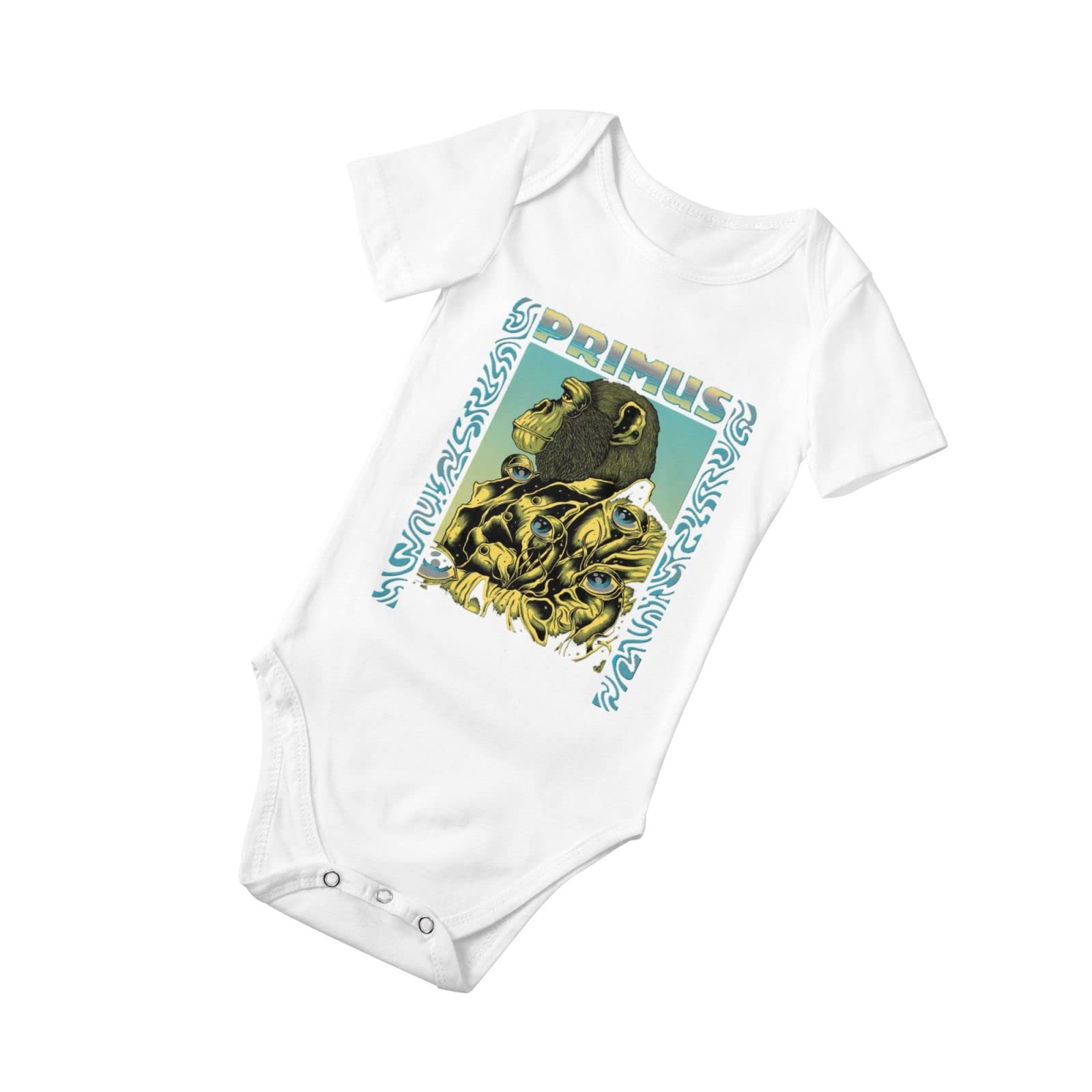 Priimus Band Baby Onesie - Soft Cotton Unisex Newborn Romper with 3D Printing, Short Sleeve Bodysuit for 0-12 Months | Funny & Comfortable Outfit for Baby Girls & Boys | Perfect for Playtime, Photoshoots & Everyday Wear