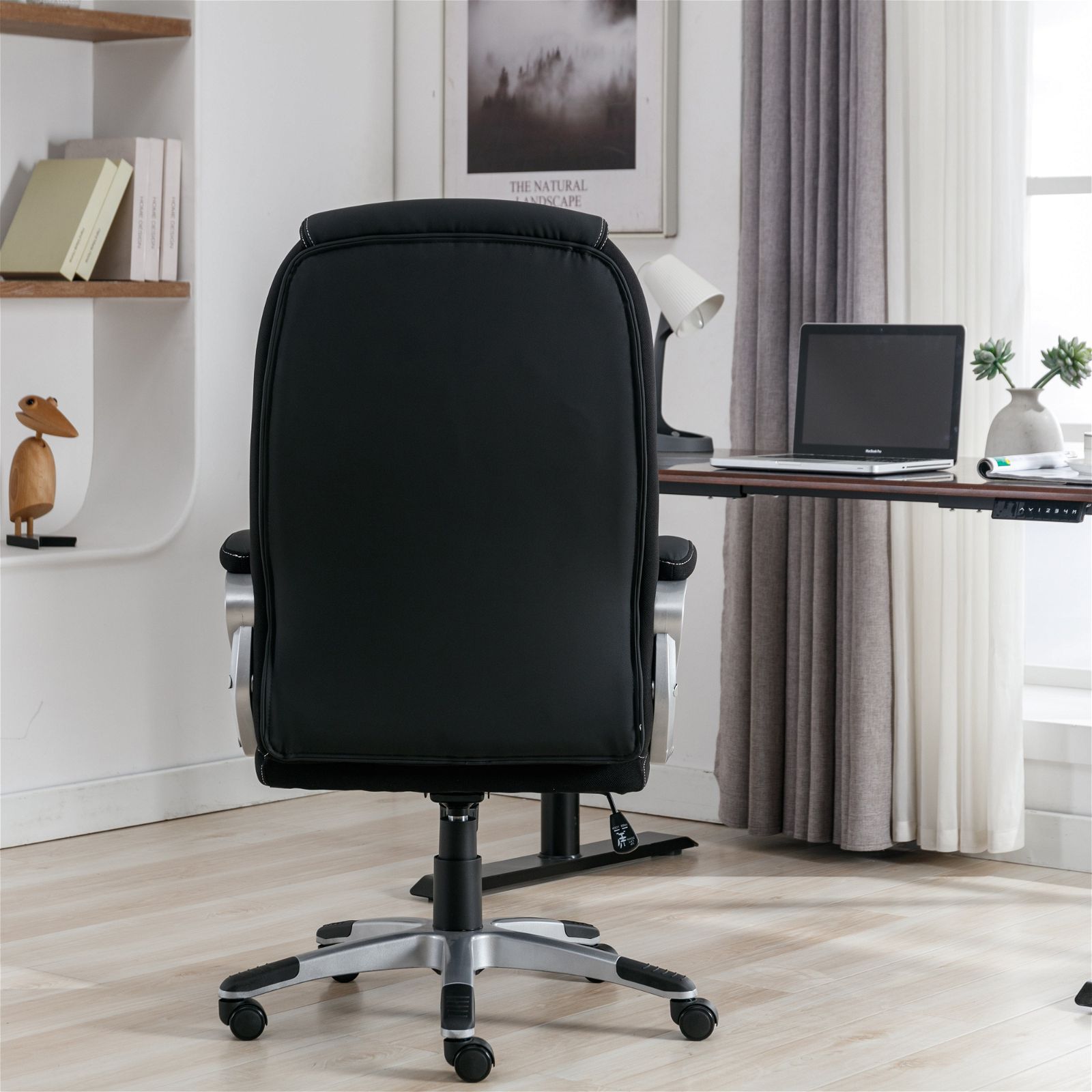 Tauris Legacy Ergonomic Office Chair with Padded Fixed Armrests - Black | Comfortable Support for Long Hours of Work, Home Office, and Gaming