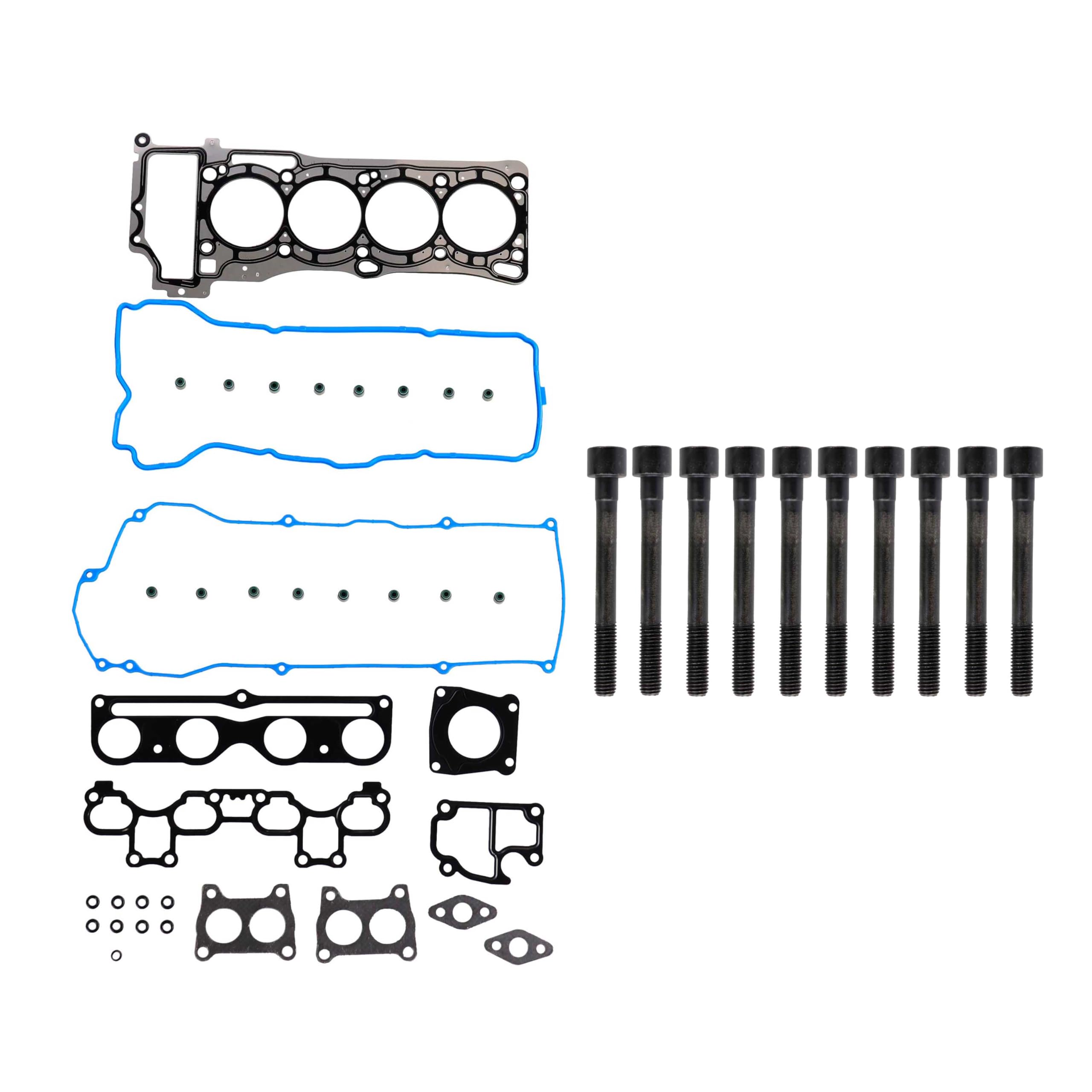 DNJ HGB614 Cylinder Head Gasket Set with Head Bolt Kit - Compatible with 2000-2006 Nissan Sentra 1.8L 1769cc L4 DOHC Engine - Perfect for Engine Repair & Rebuild Projects