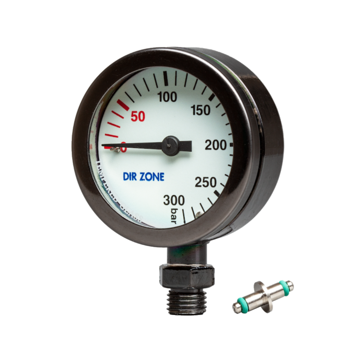 DIRZone SPG52 Black Chrome 0-300 Bar Pressure Gauge with White Dial, Tempered Glass, Swivel & OR Viton Seal - Ideal for Industrial, Hydraulic & Pneumatic Systems