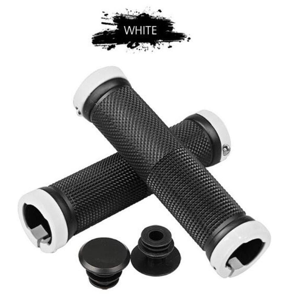 Anti-Skid MTB Bike Handlebar Grips with Aluminum Lock Rings - for Mountain & BMX Biking