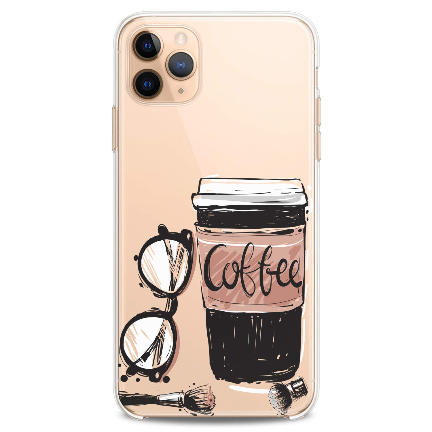 Premium Clear TPU Phone Case for iPhone 16/15/14/13/12/11 Pro Max/Plus/Mini/XS/XR/X/8+/7/6/5/SE - Slim Flexible Silicone Protective Cover with Cute Coffee & Pink Designs for Women & Girls (Perfect for Everyday Use, Office & Travel)