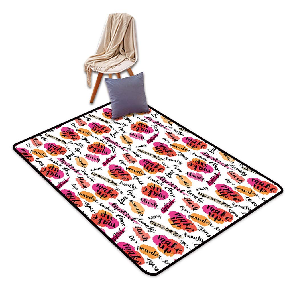 Trendy Floral Makeup Themed Area Rug - 4'7