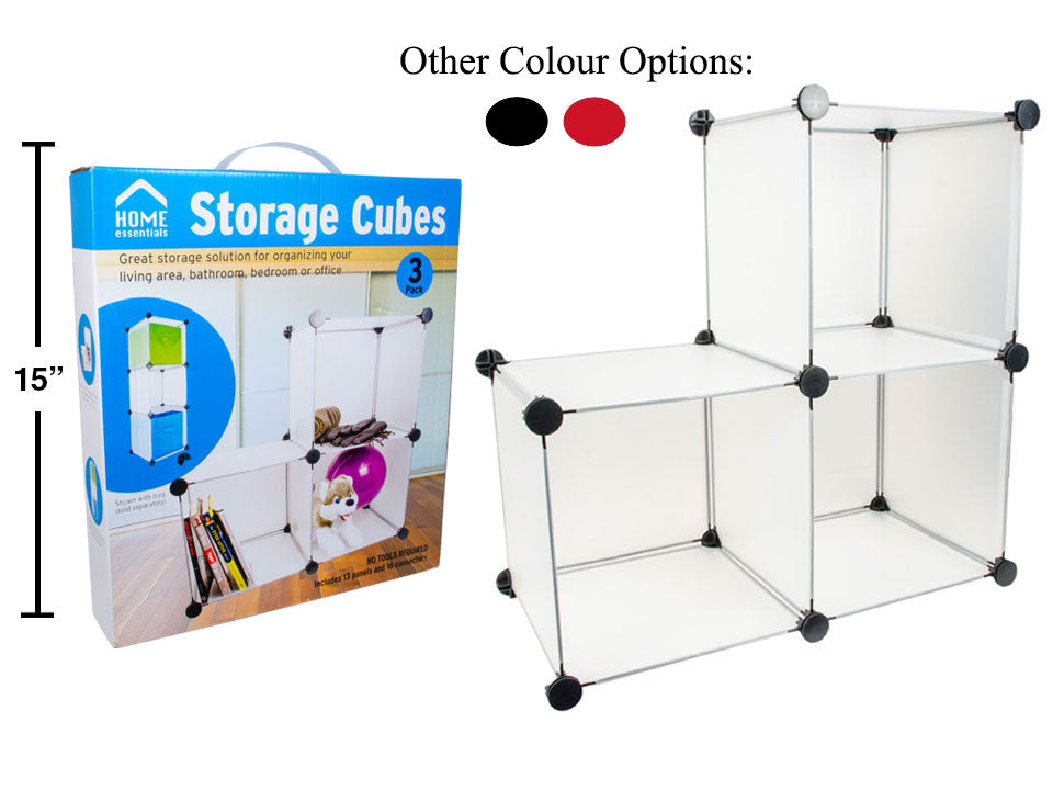 3 Pack Fabric Storage Bins & Organizer Cubes - Home Essentials 91042 - Perfect for Closet, Nursery, and Office Organization