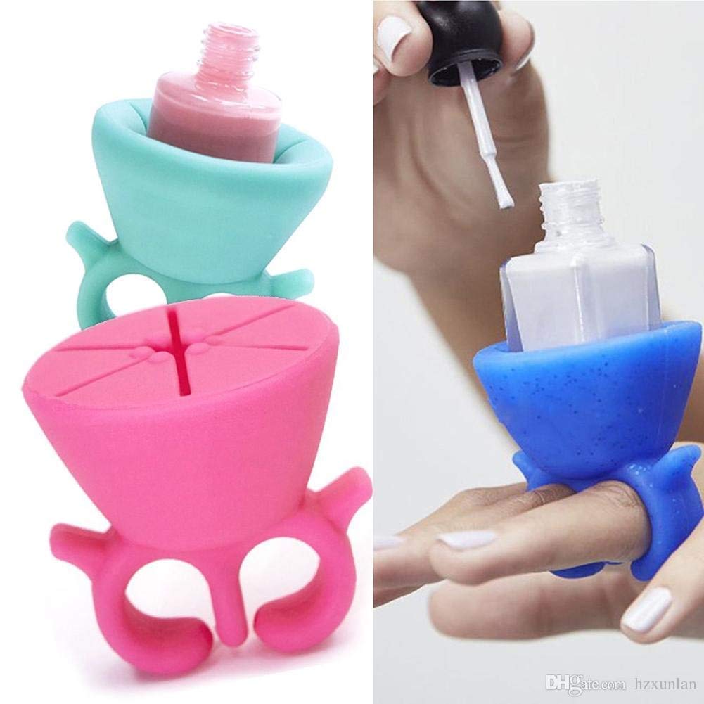 DIVYRUTI Silicone Nail Polish Bottle Holder Stand - Non-Slip Organizer for Salon, Home, and Travel Use