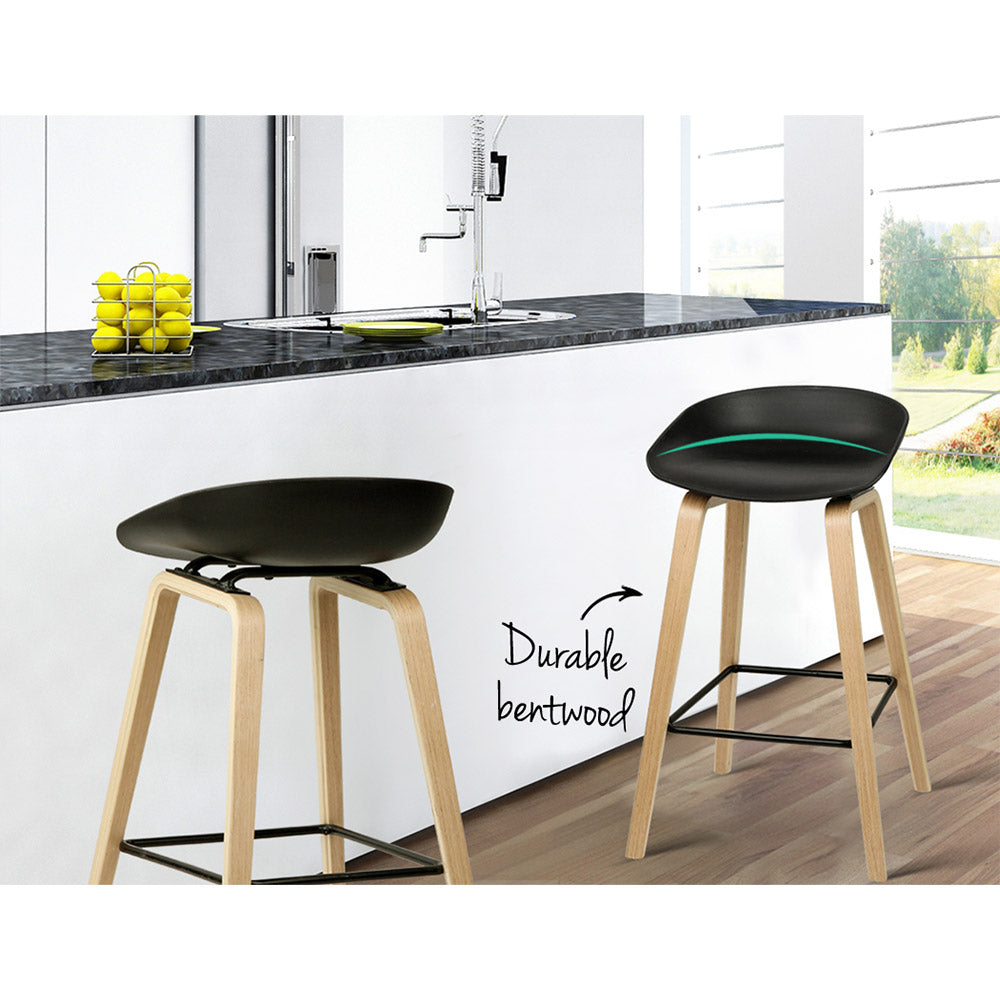 2 Pack Wooden Bar Stools for Kitchen Island, Counter Height Dining & Home Decor - Rustic Style Adjustable Height Stools for Breakfast Nook, Bar, or Pub