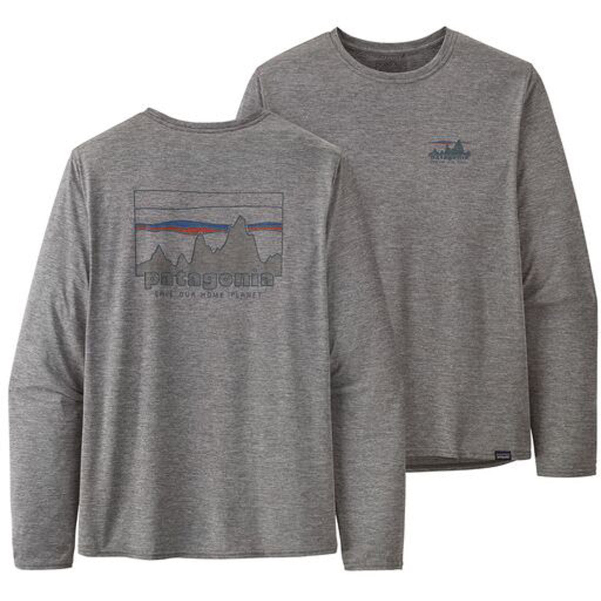 Men's Long Sleeve Capilene Cool Daily Graphic T-Shirt - Moisture Wicking & Breathable for Hiking, Travel & Outdoor Activities