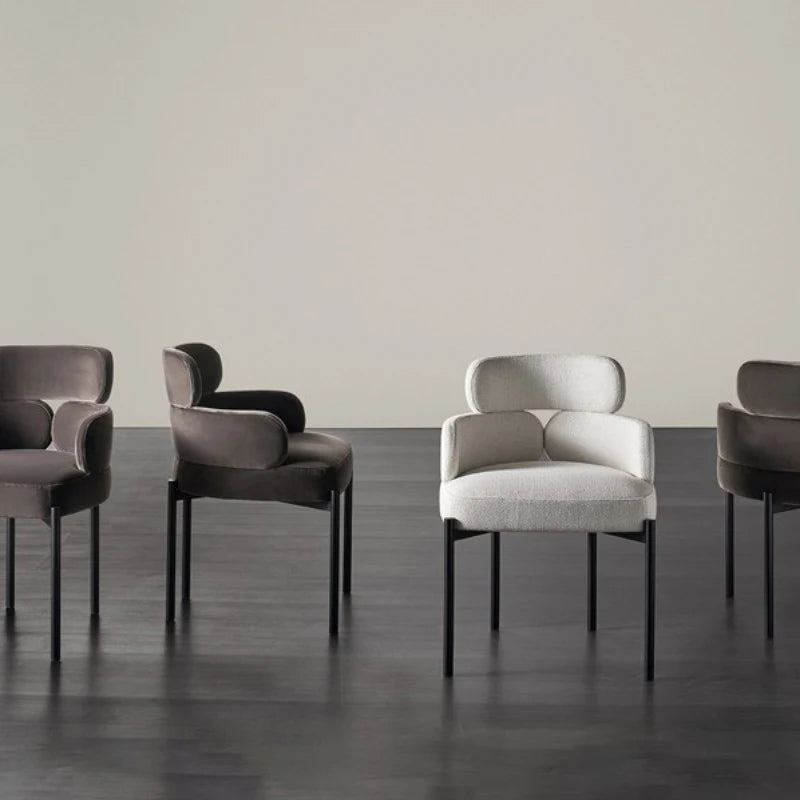 Boucle Minimalist Modern Dining Chair - Upholstered Accent Chair for Kitchen, Dining Room & Office - Comfortable & Stylish Seating Solution