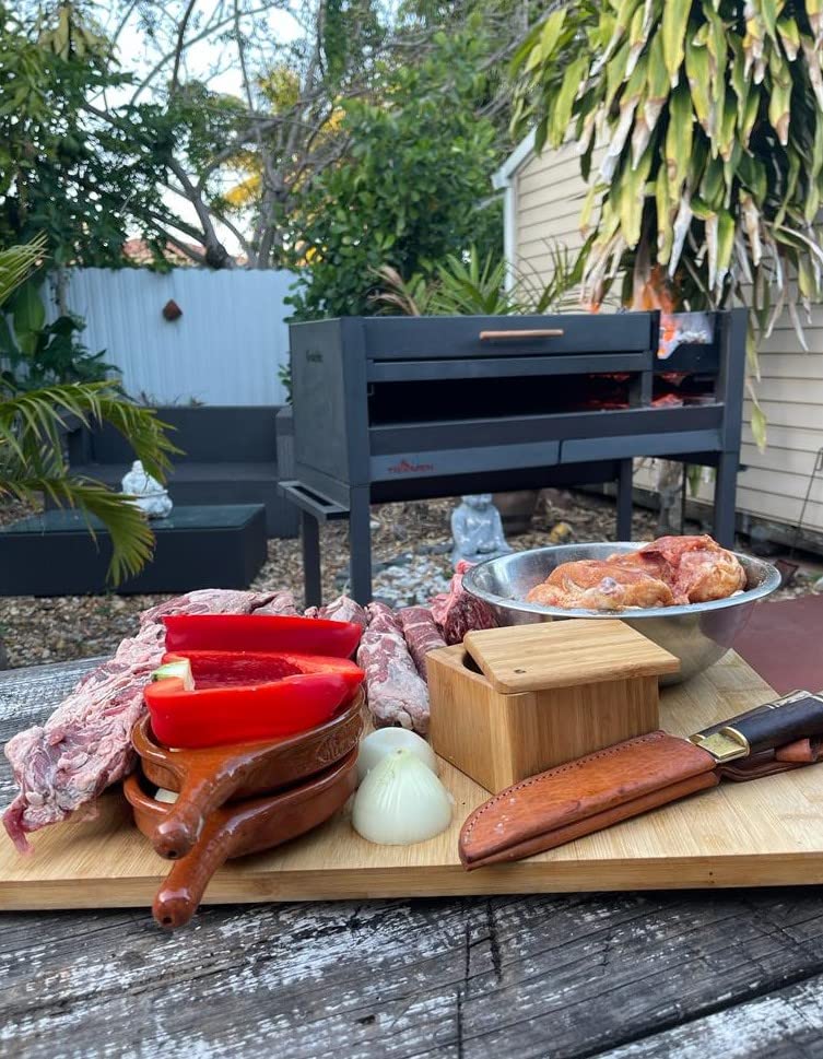 CHOLYS GRILLS Tromen Gaucha 46-Inch Authentic Argentinian Style Charcoal Santa Maria Grill - Outdoor BBQ Cooking Grill for Backyard, Patio & Camping (46x44x20 Inches, Gray)
