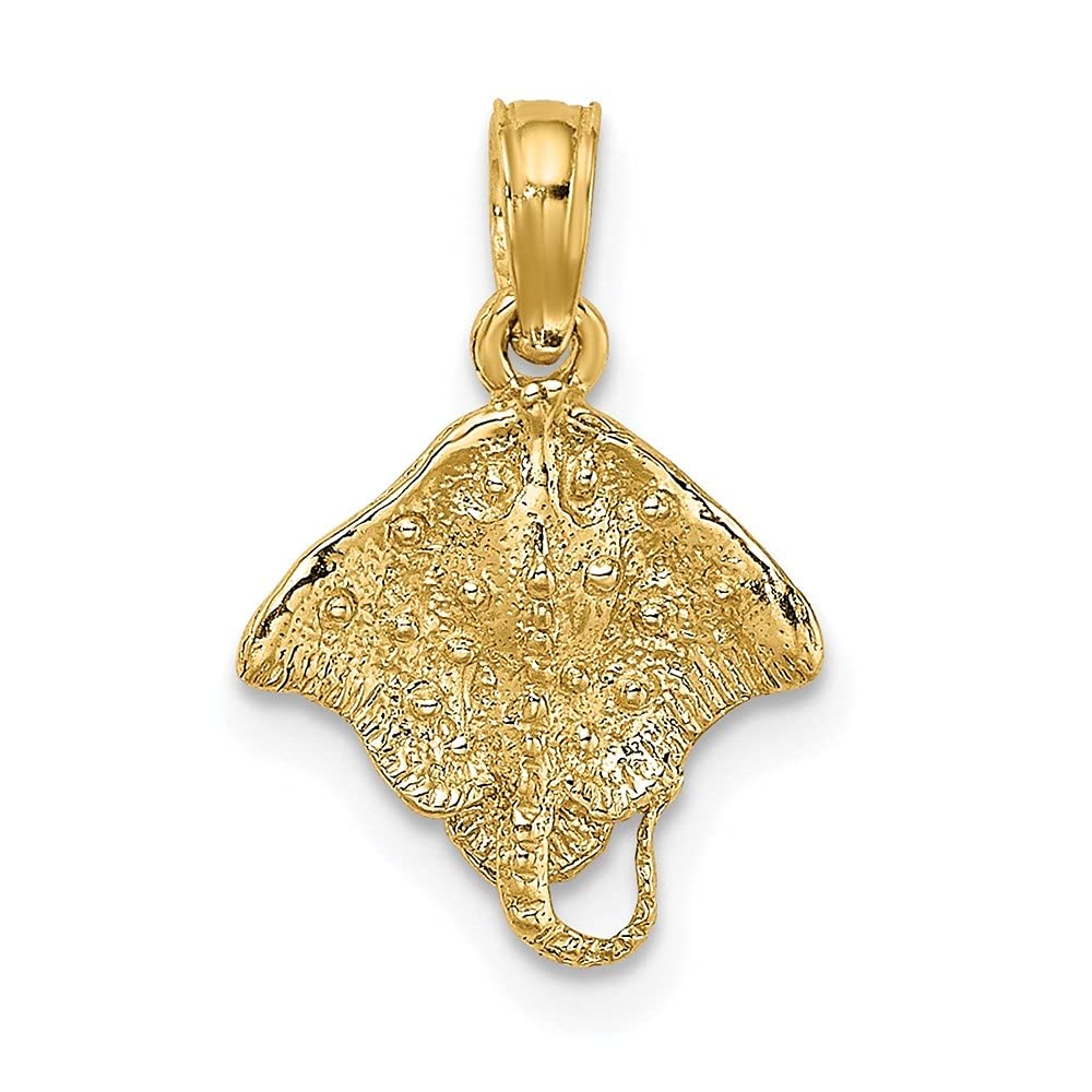 14K Yellow Gold Stingray Charm Pendant Necklace for Women | Elegant Fine Jewelry Gift for Birthday, Anniversary & Special Occasions | Diamond2Deal