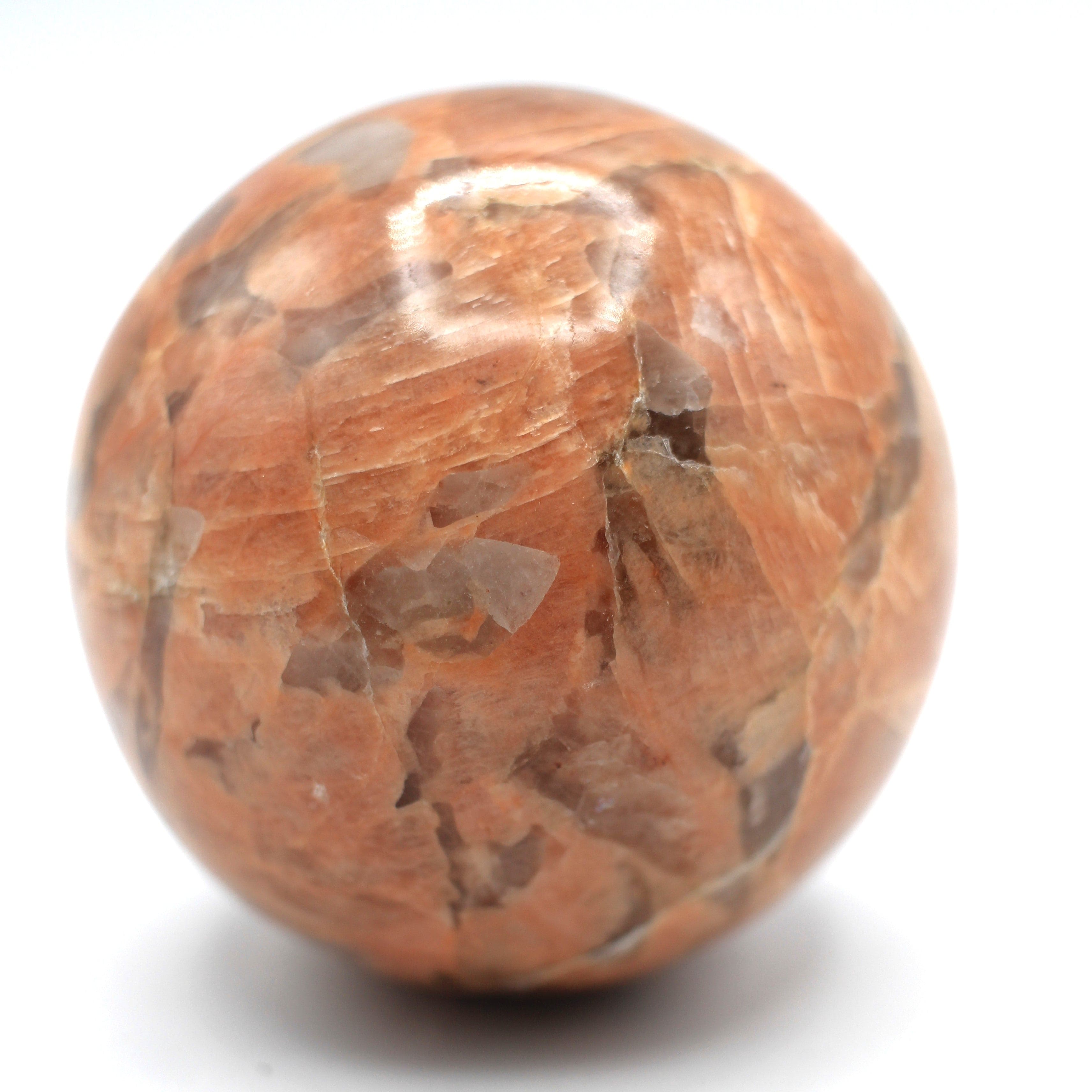 Canadian Peach Moonstone 63mm Sphere - Natural Healing Crystal Ball for Meditation, Reiki, Home Decor & Spiritual Gifts