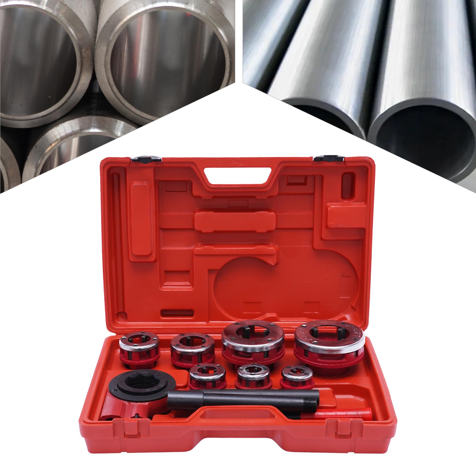 OUKANING 7-Size Ratchet Pipe Threader Kit - 3/8