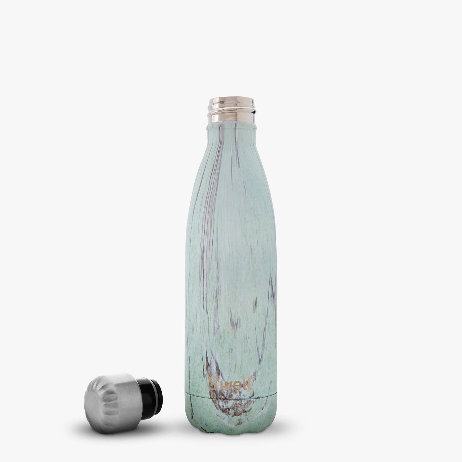 S'well Wood 17oz (500mL) Insulated Water Bottle - Eco-Friendly Stainless Steel Thermos for Hot & Cold Drinks - Perfect for Hiking, Gym, Office & Travel