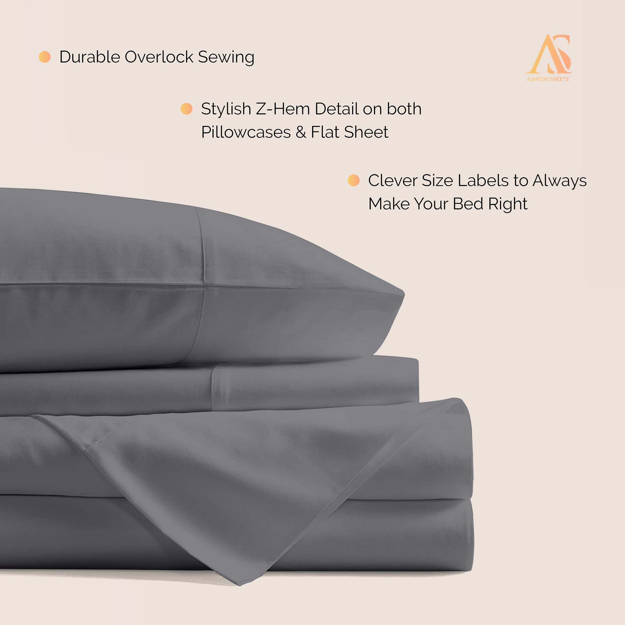 Luxury 100% Egyptian Cotton Queen Sheet Set - 800 Thread Count Sateen Weave, 4-Piece Bedding with 16