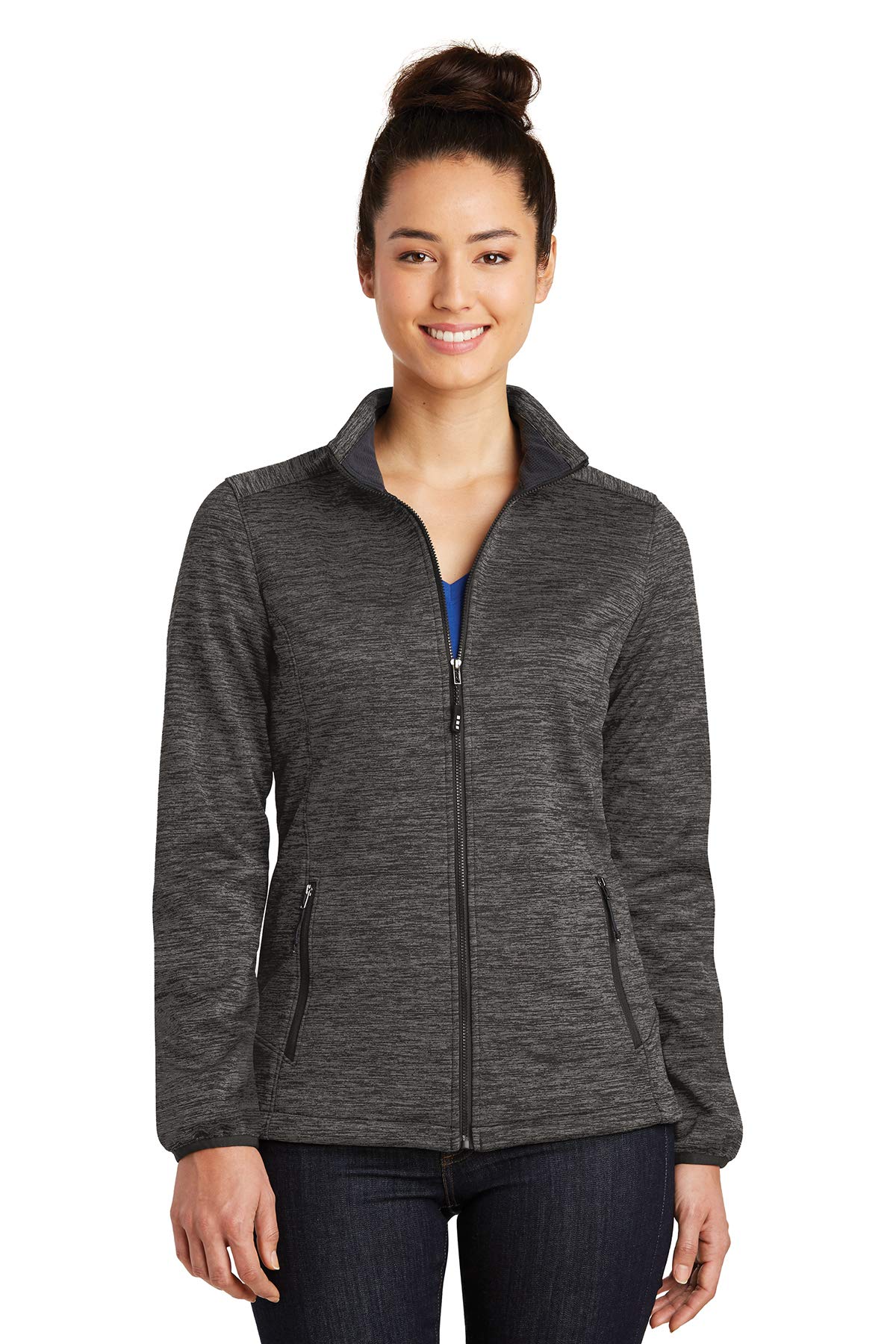 ST Women's PosiCharge Electric Heather Soft Shell Jacket - XL Size, Grey-Black - Waterproof Windbreaker for Outdoor Activities, Hiking & Commuting