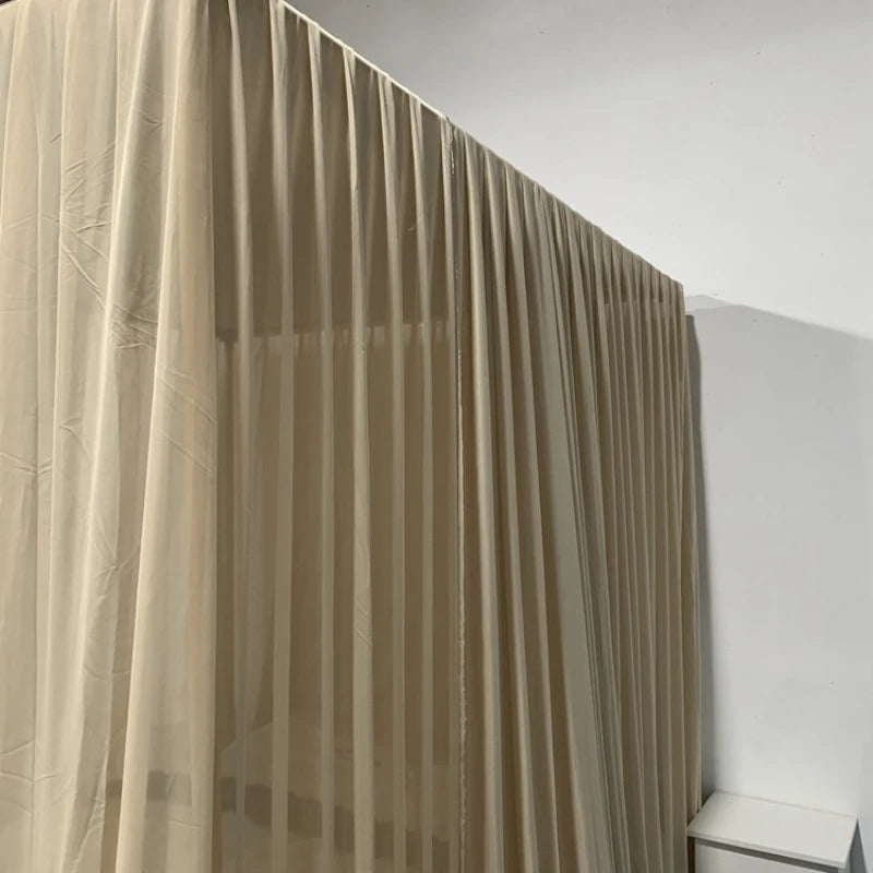 Luxury Silky Semi-Sheer Canopy Bed Curtain - Elegant Sheer Fabric for Romantic Bedroom Decor, Wedding, Nursery & Boho Chic Home Decor