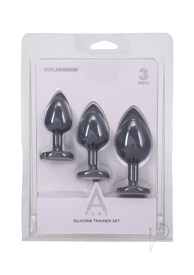 Premium Silicone Anal Trainer Set for Beginners - Comfortable & Gradual Sizing - Gray - Perfect for Solo Play & Couples Intimacy