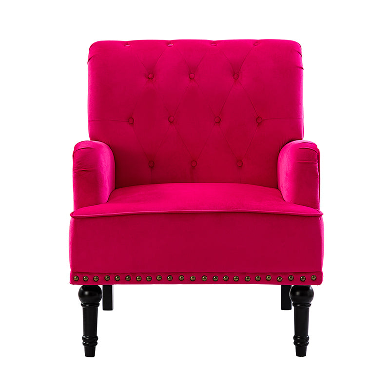 Luxury Constantino Velvet Armchair - Modern Upholstered Accent Chair for Living Room, Bedroom & Office - Soft Velvet Fabric with Sturdy Wooden Legs - Perfect for Home Decor, Relaxing & Reading