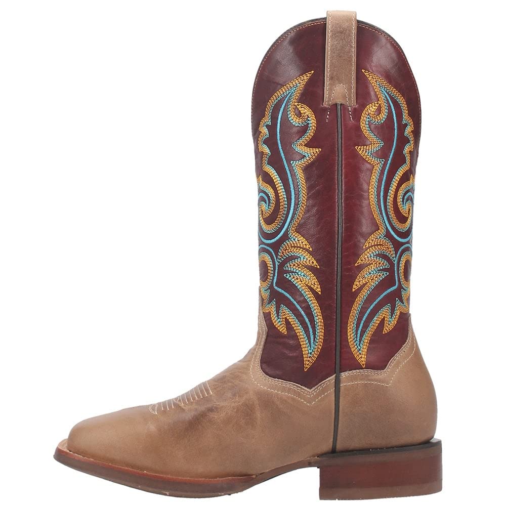 Dan Post Men's Rocksprings Leather Cowboy Boots - Brown Distressed Western Boots for Rodeo, Country Music & Outdoor Adventures