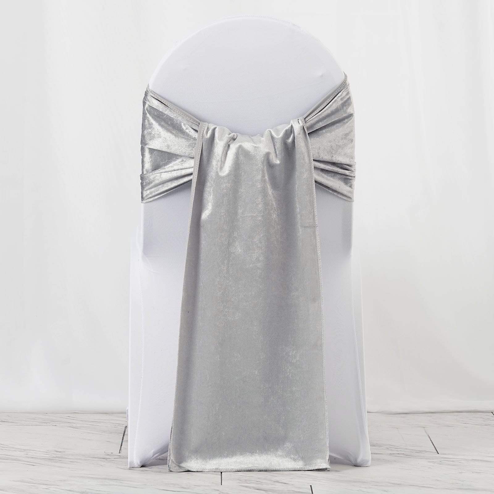 Luxury Extra Wide Velvet Chair Sashes for Wedding Decor - Elegant Table Runner & Banquet Chair Cover Accessories for Bridal Showers, Receptions, and Special Events
