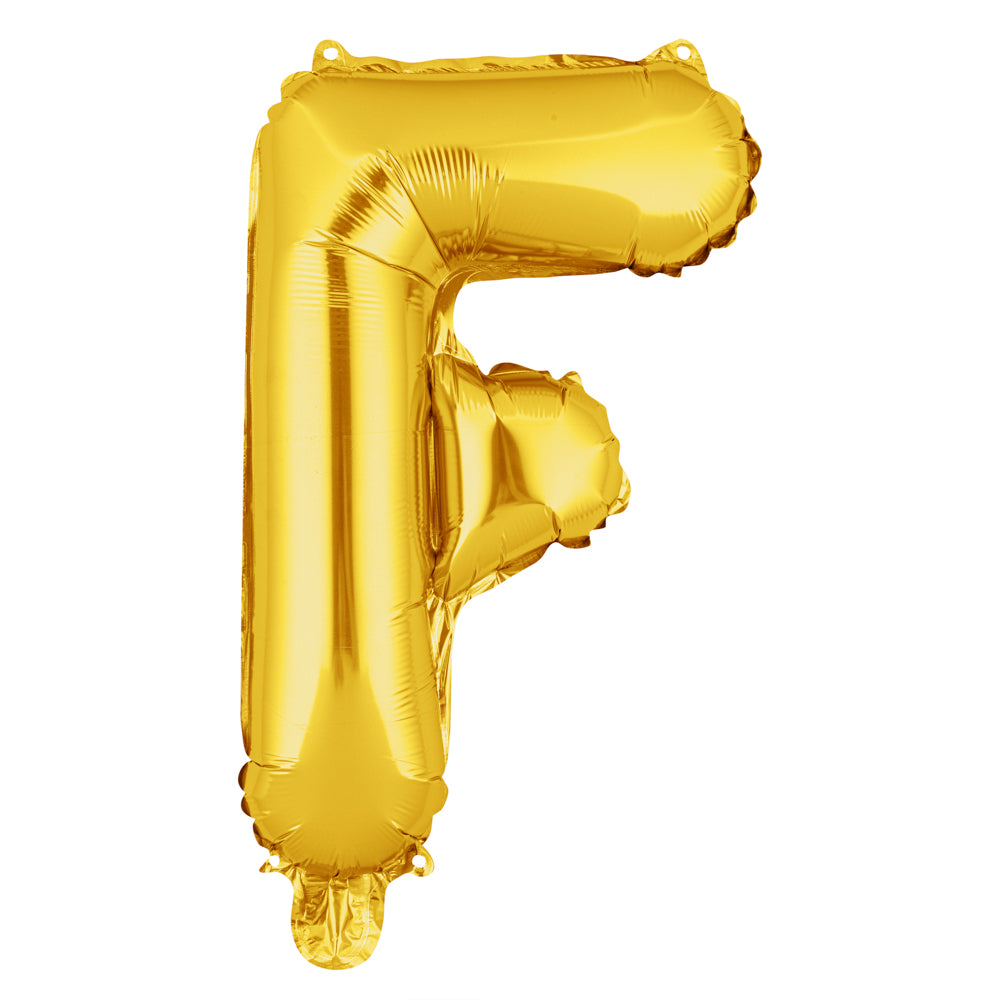 Balloonify Gold Mylar Letter F Balloon - 16 Inch Large Foil Alphabet Balloon for Birthday Party Decorations, Baby Showers & Graduation Celebrations