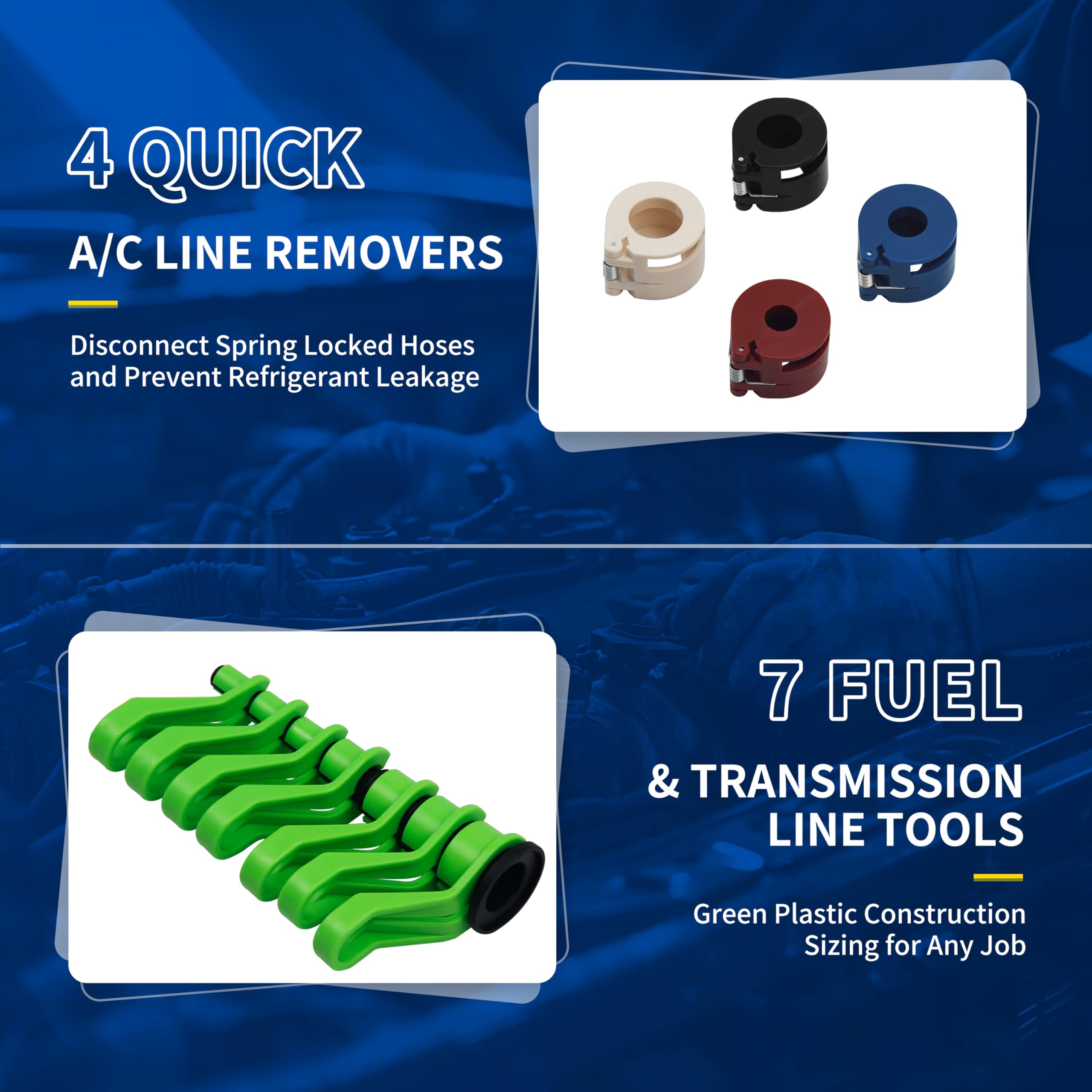 Professional Quick Disconnect Tool Set - Universal Fuel Line & A/C Disconnect Kit for Automotive Repair | Transmission Line Removal Tool for Ford, GM, Toyota & More | Perfect for Mechanics & DIY Car Maintenance