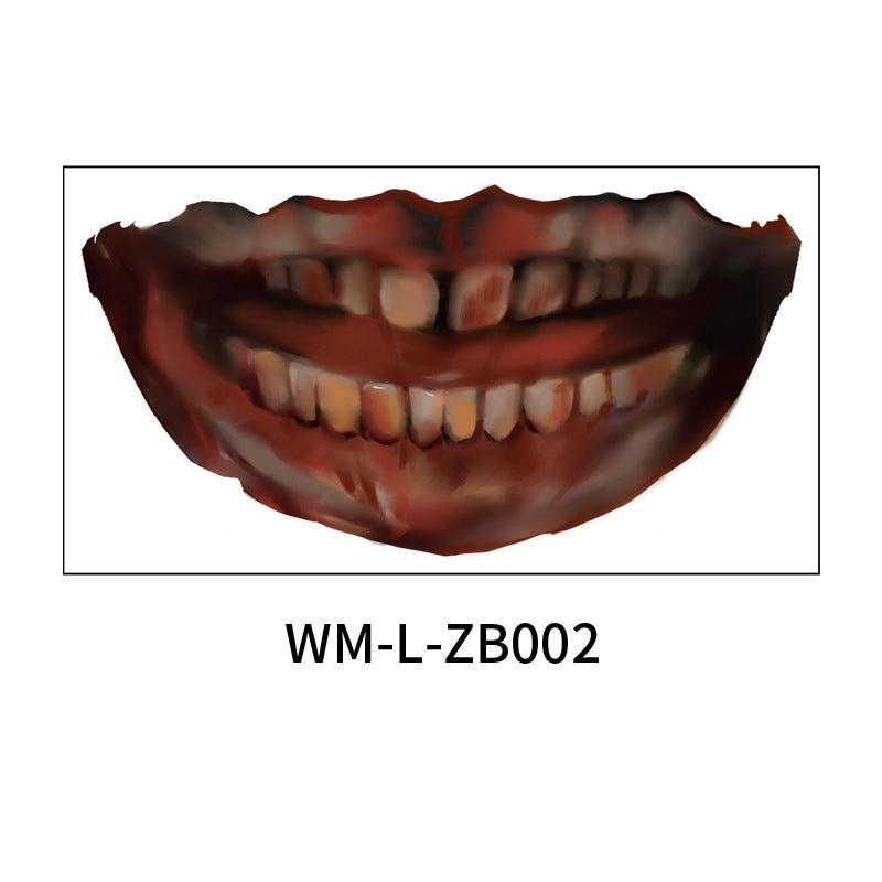 Scary Halloween Mouth Tattoo Stickers for Adults & Kids - Fake Bloody Teeth & Vampire Fangs Temporary Tattoos - Perfect for Halloween Parties, Cosplay & Horror Costumes
