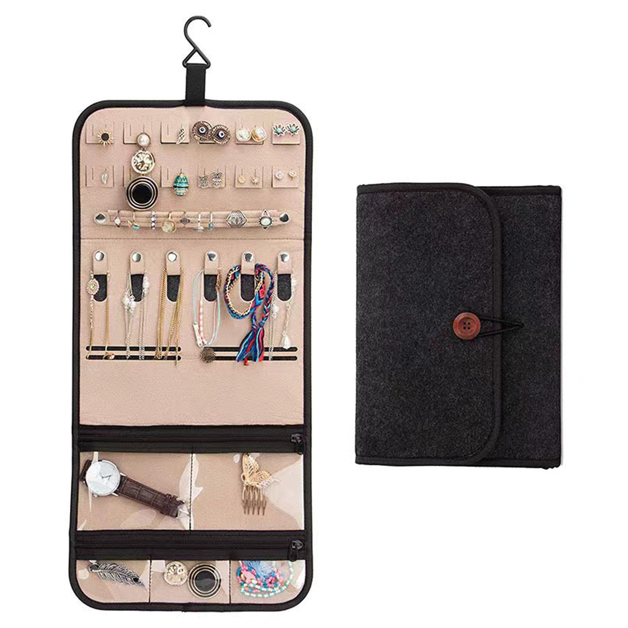 Portable Nonwoven Jewelry Organizer Travel Case for Rings, Earrings & Necklaces - Stylish Clutch Pouch & Envelope Storage Bag - Perfect Gift for Women & Girls - Ideal for Travel, Home Storage & Daily Use