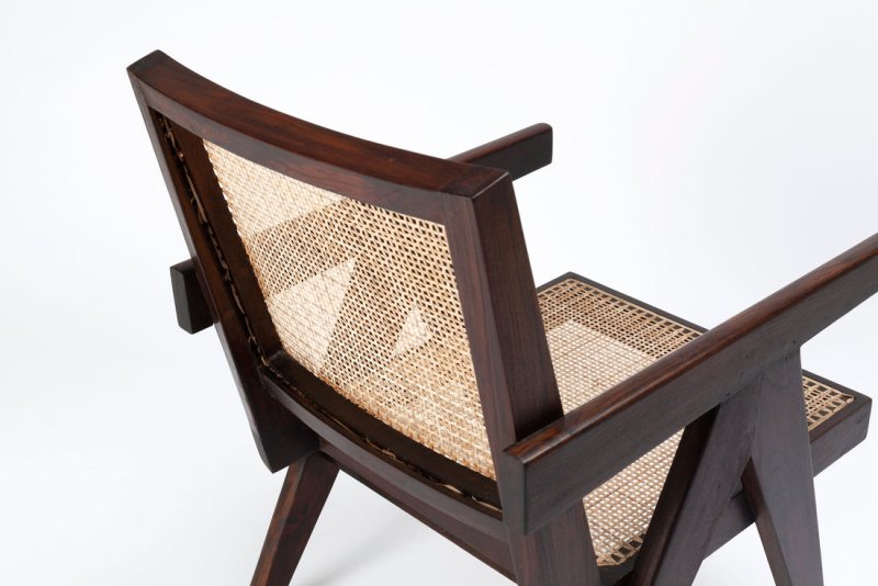 Handmade Designer A-Shaped Pierre Jeanneret 1955 Cane Office Chair - Mid-Century Modern Furniture for Home Office, Living Room & Workspace