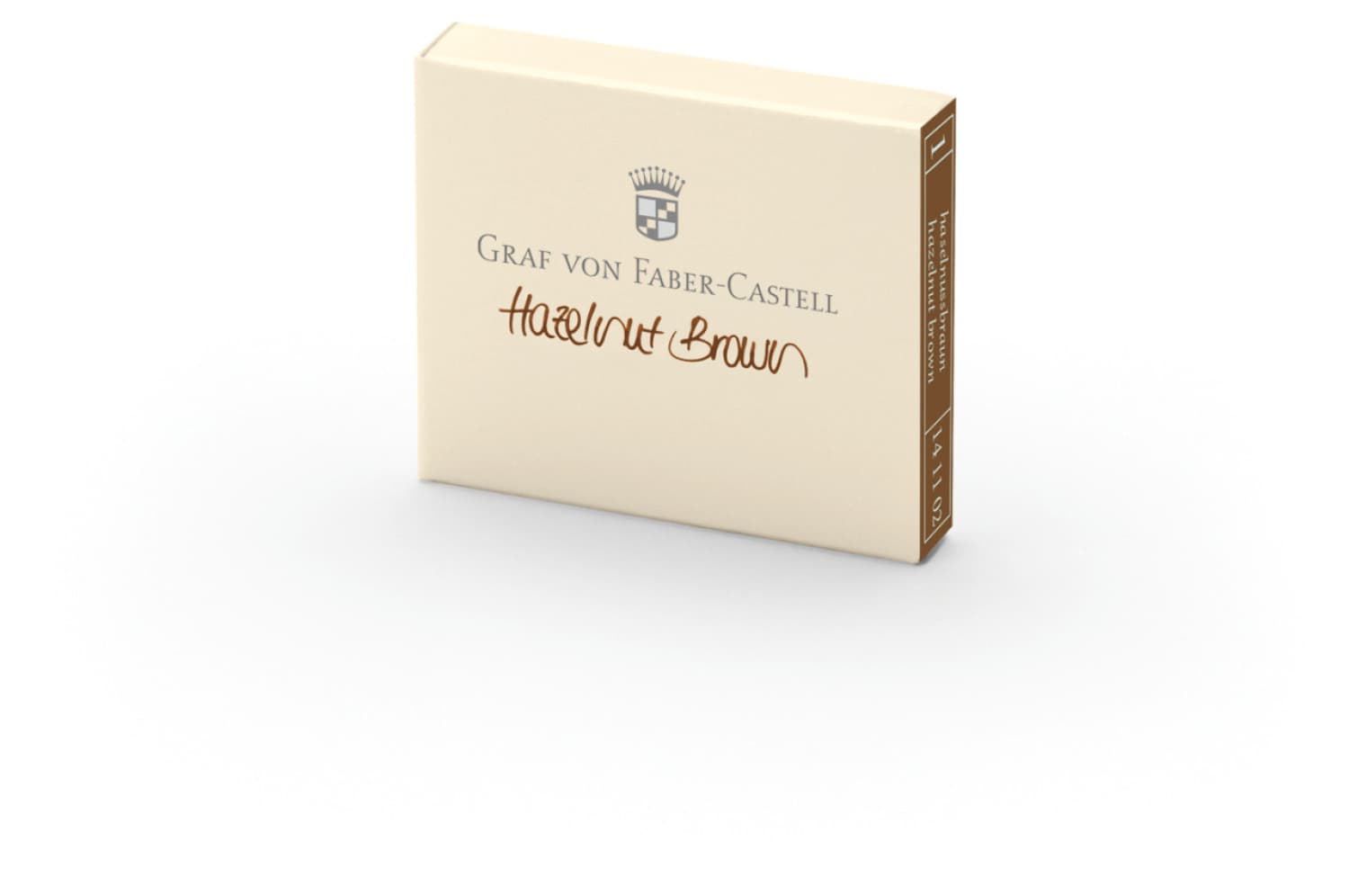 Premium Graf von Faber-Castell Hazelnut Brown Ink Cartridges - Pack of 6 Refills for Fountain Pens - Ideal for Writing, Calligraphy & Office Use