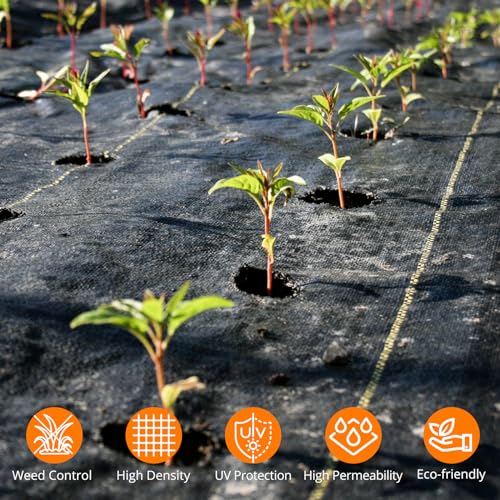 GARVEE 3.2OZ Heavy Duty Weed Barrier Landscape Fabric - 3x300FT Woven PP Weed Control Mat for Gardens, Driveways & Landscaping | Durable Geotextile Ground Cover to Block Weeds | Perfect for Yard Maintenance, Flower Beds & Commercial Landscaping Projects