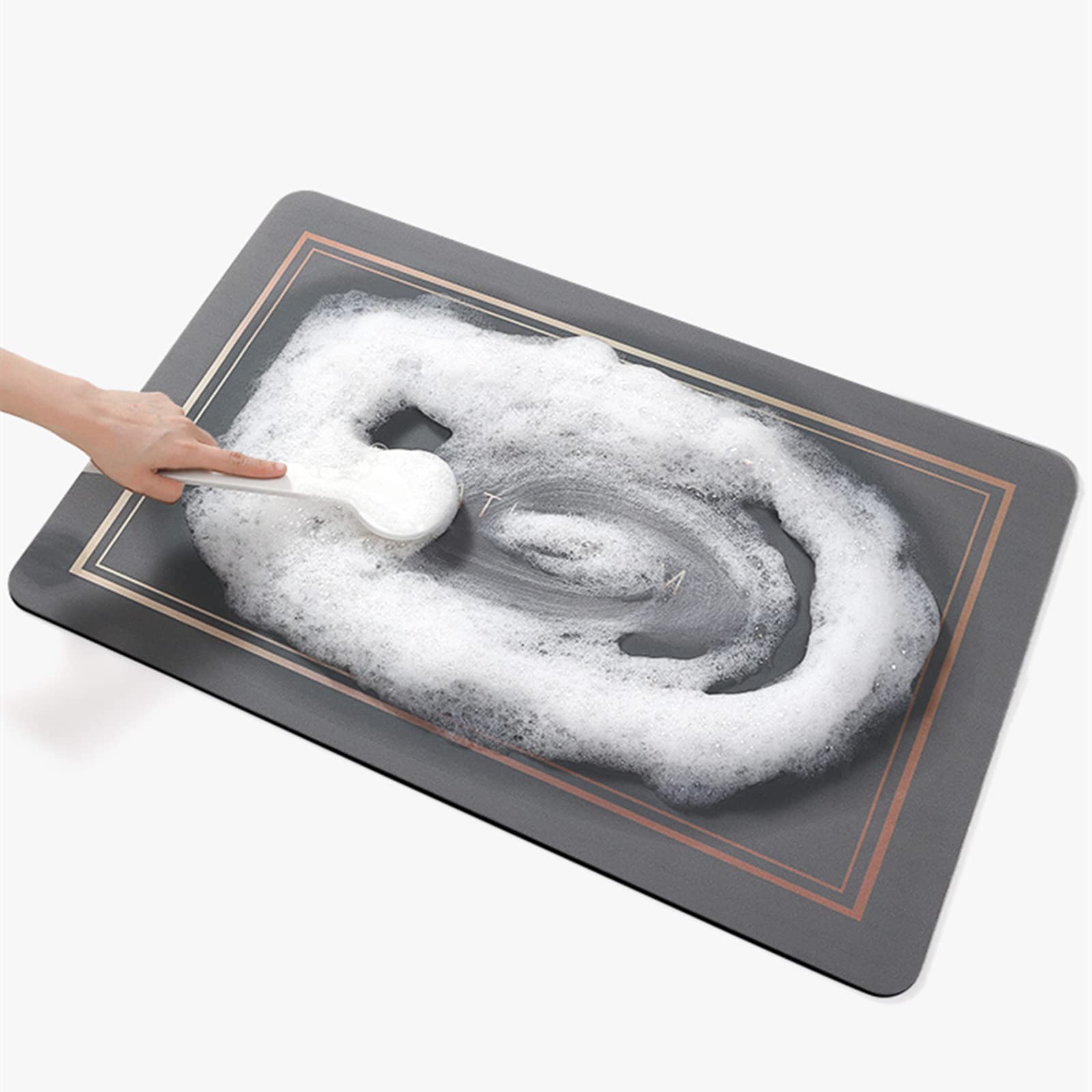 Super Absorbent Bath Mat - Quick-Drying Non-Slip Shower Mat with Rubber Backing, 50x80cm Dark Grey Bathroom Floor Mat for Home - Perfect for Bathrooms, Showers & Wet Areas