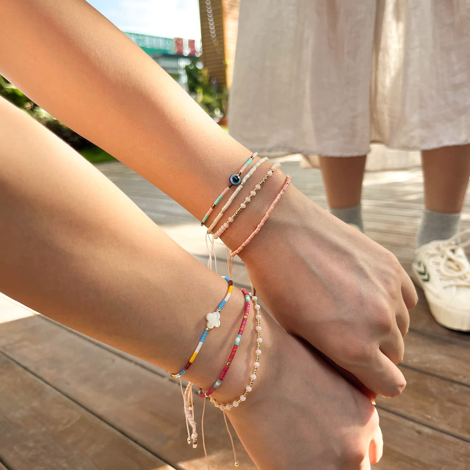 KELITCH Adjustable Miyuki Crystal Beaded Bracelet - Handmade Friendship Jewelry for Women, Girls | Perfect for Gifts, Parties & Everyday Wear