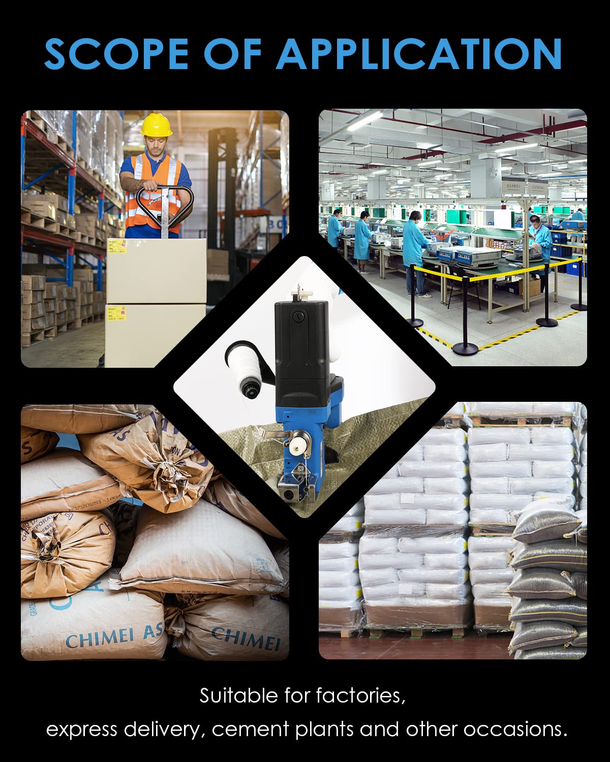 Hanchen Mini Electric Bag Closing Machine - 2.9KG Portable Bag Sewing Machine for Burlap, PP Woven & Kraft Paper Bags - Automatic Packing Machine with CE Certification (220V) - Perfect for Packaging Grains, Seeds, Coffee Beans & Agricultural Products