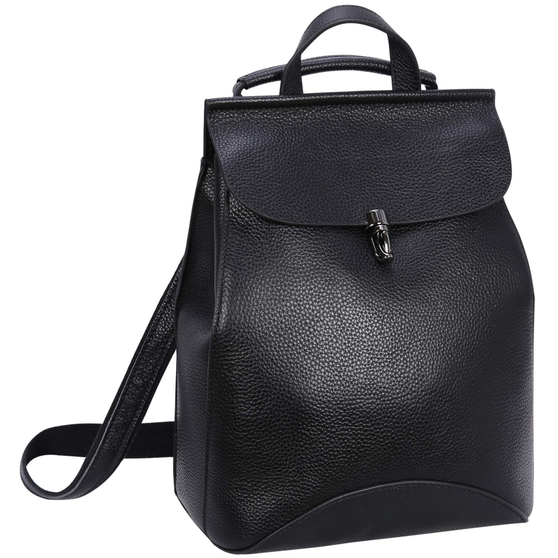 HESHE Convertible Leather Backpack Purse for Women - Fashionable Satchel Handbag & Travel Backpack - Multi-Functional Everything Bag (Black) | Perfect for Work, School, Commuting & Weekend Getaways