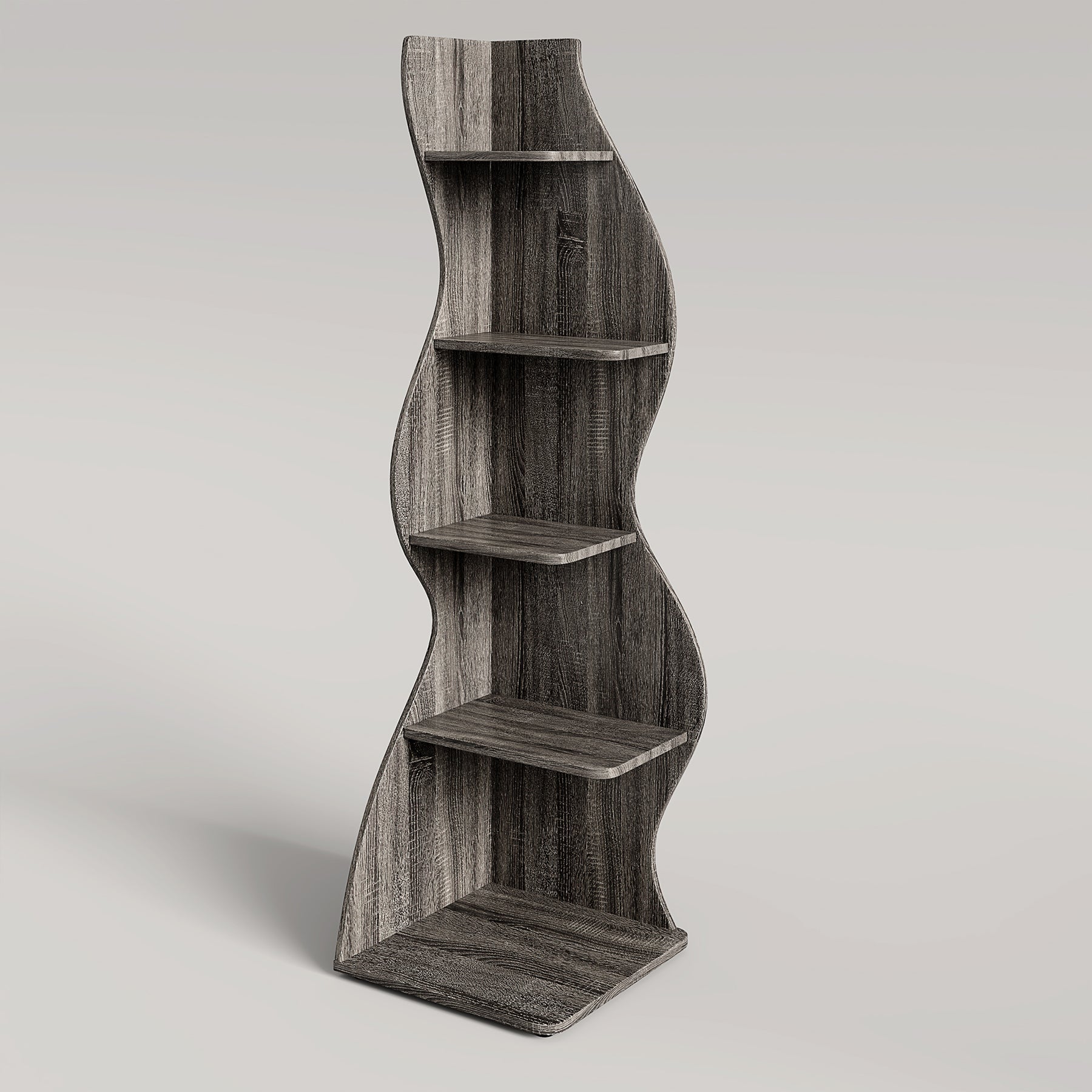 5 Tier Corner Shelf - Modern Wall Mounted Corner Bookshelf for Living Room, Bedroom, Office | Space Saving Storage Solution for Books, Plants & Decor