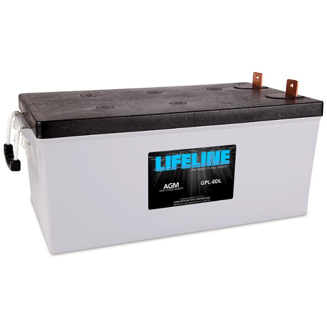 Lifeline 8D 1350 CCA 12V 255Ah Deep Cycle AGM Battery - GPL 8DL Marine & RV Battery for Boats, Campers, Solar Power Systems