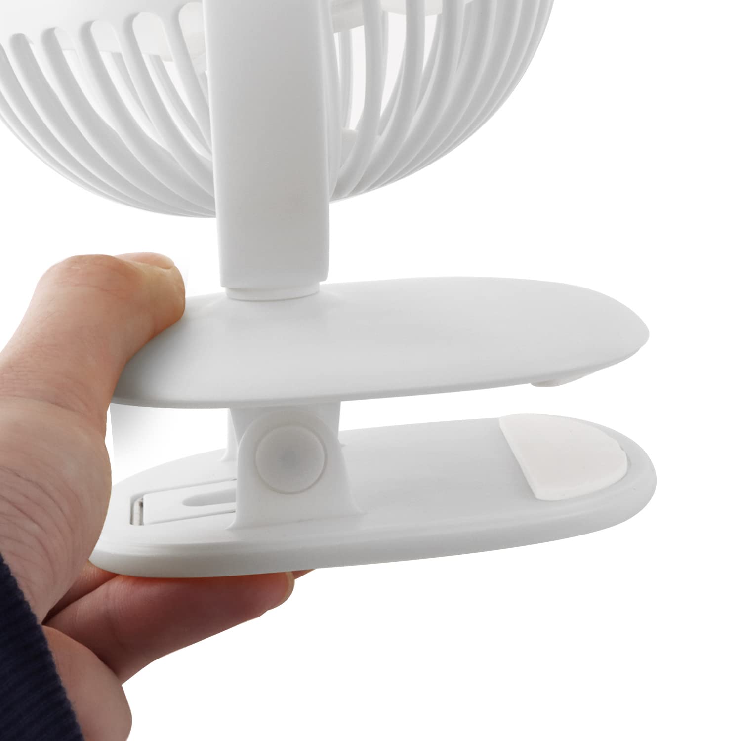 CHUNGHOP USB Clip on Fan - 360° Rotatable Portable Desk Fan with 3 Speed Settings, Quiet Operation for Office, Bedroom, Kitchen, Outdoor & Travel (White) | Perfect for Home, Work & On-the-Go Cooling