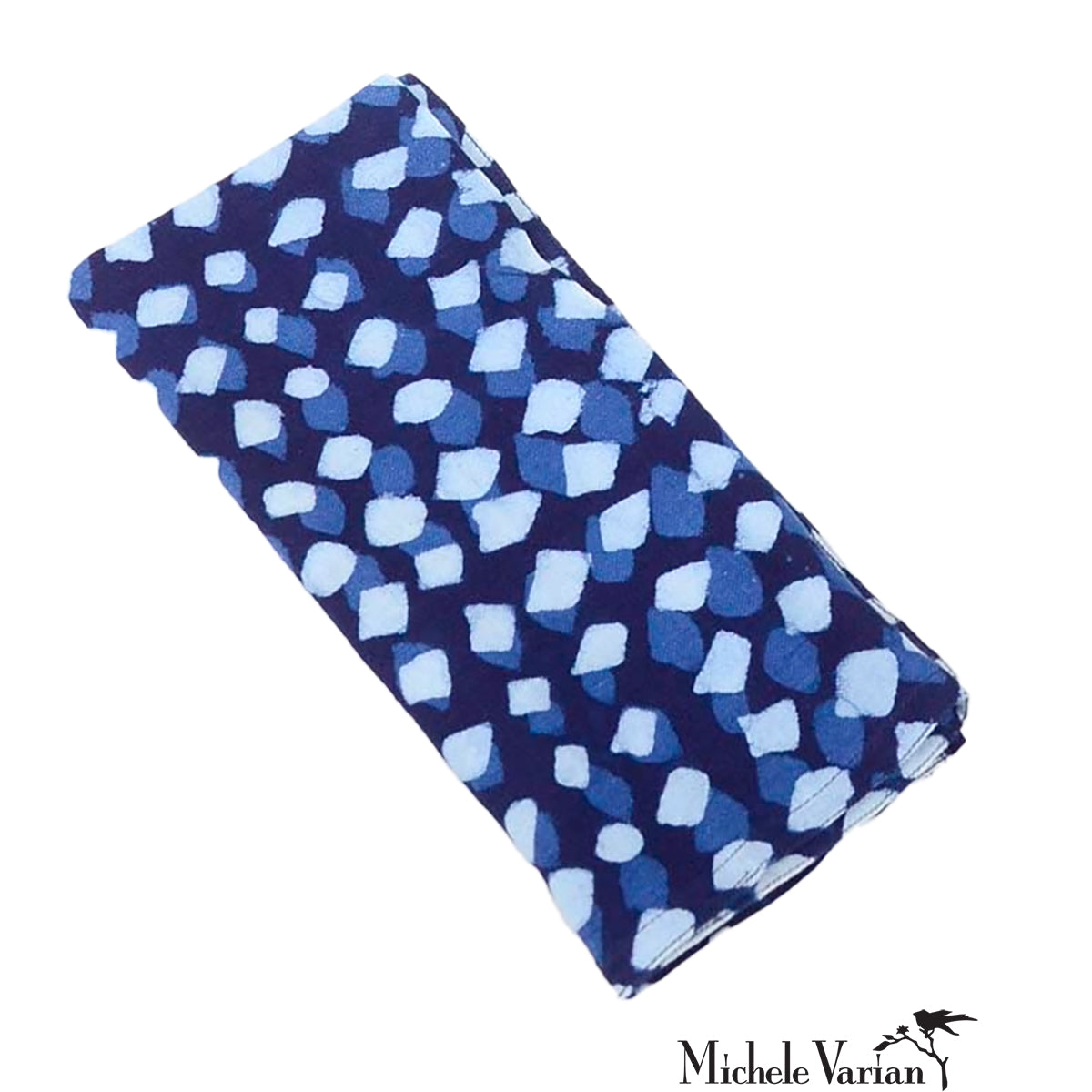 Handmade Block Printed Cotton Napkins - Karma Indigo Set of 4 - Premium Eco-Friendly Table Linens for Dinner Parties, Weddings & Home Decor