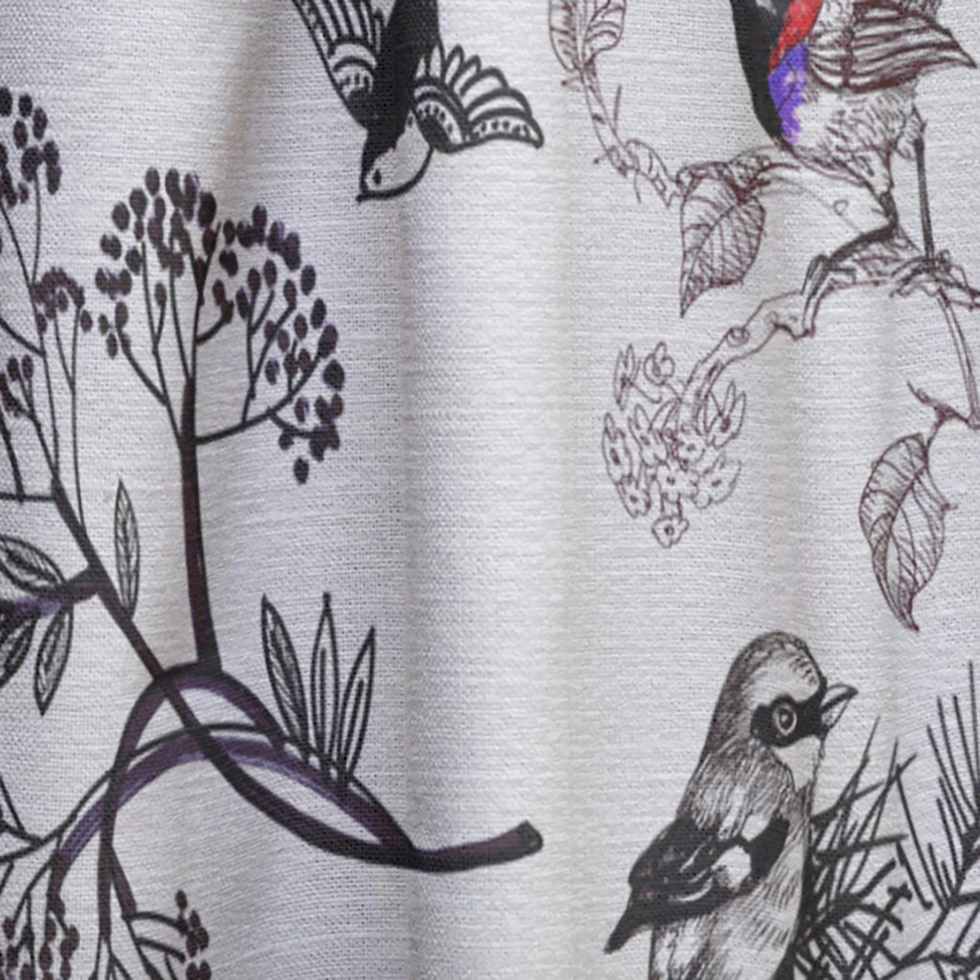 DesignQ Floral Bird Pattern Blackout Curtains - Thermal Insulated Single Panel (52x63 Inch) for Bedroom & Living Room - Elegant Home Decor for Better Sleep & Energy Savings