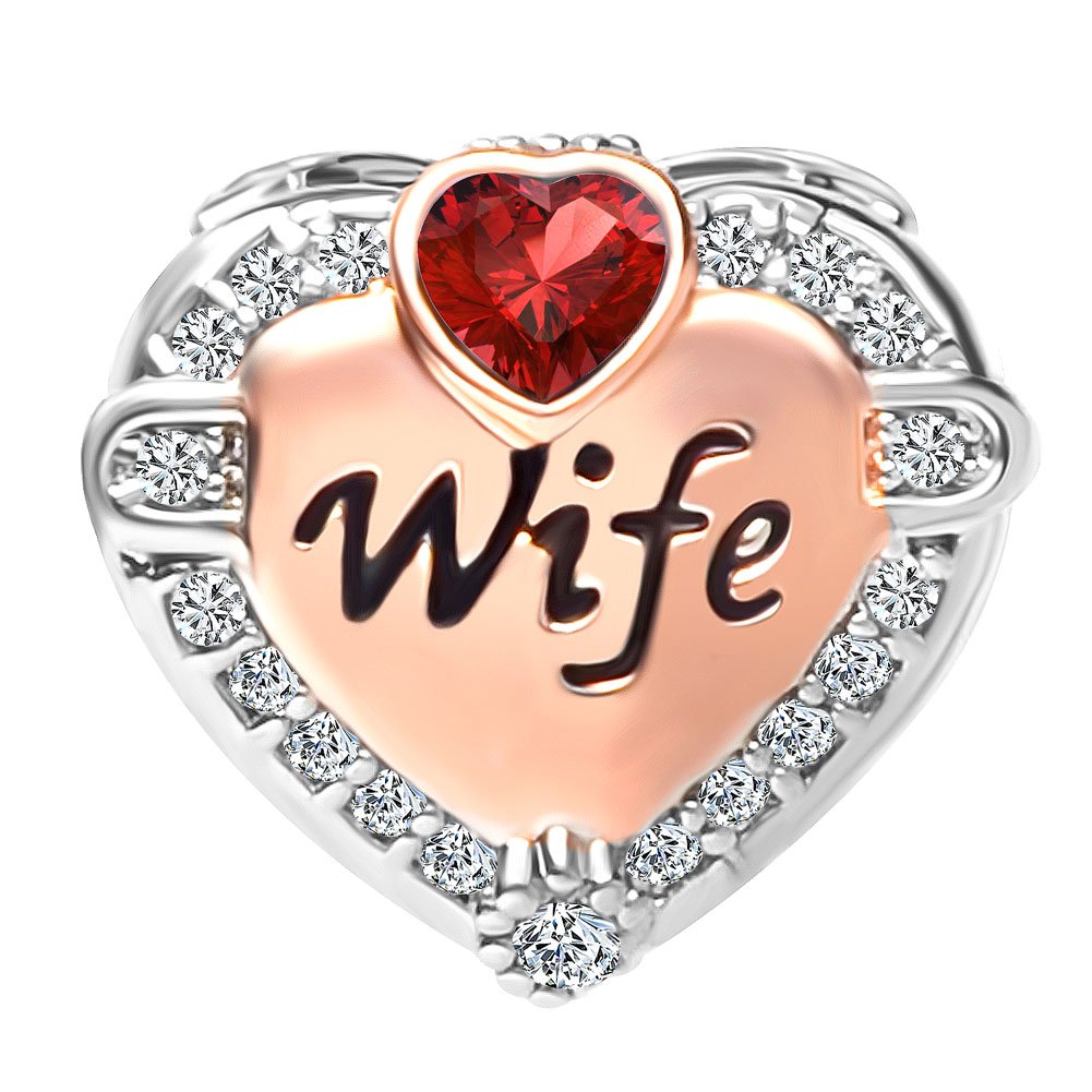 CharmSStory Rose Gold Heart Charm Beads for Bracelets & Necklaces - Perfect for Anniversary Gifts, Valentine's Day Presents & Couple Jewelry Making