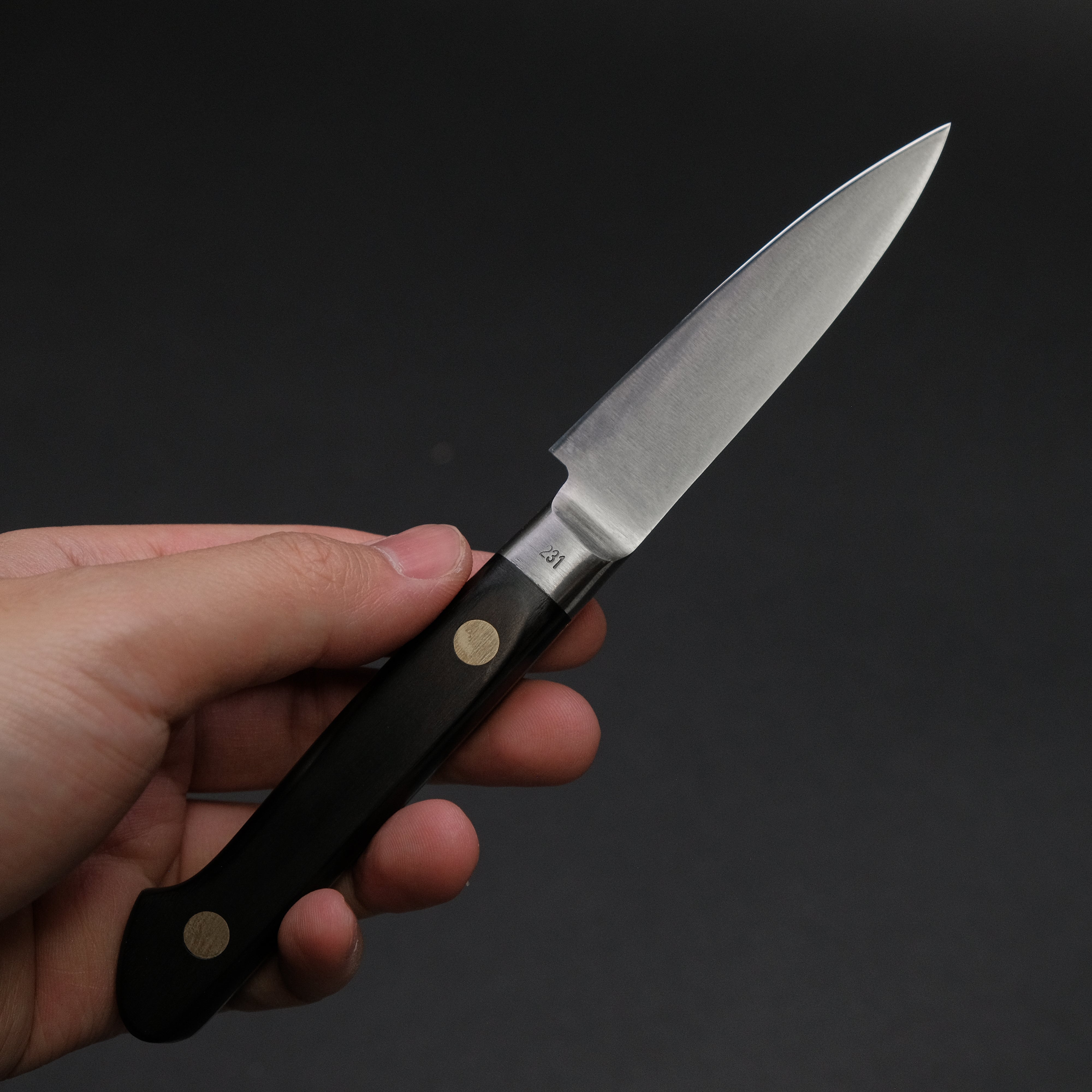 Misono Swedish Carbon Steel Paring Knife 80mm with Pakka Wood Handle - Perfect for Peeling, Slicing Fruits & Vegetables in Kitchen