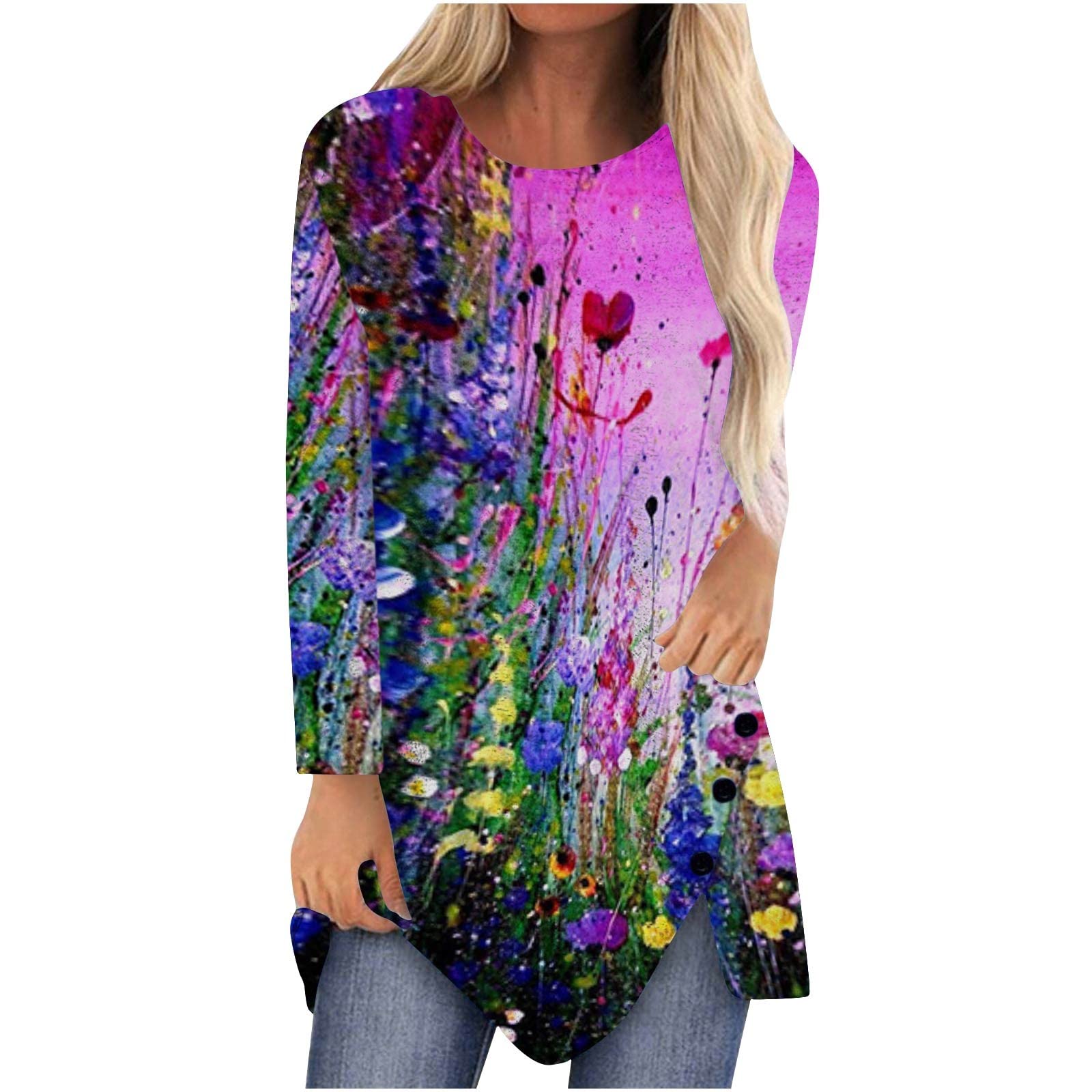 Women's Waffle Print Camouflage T-Shirt - Round Neck Loose Fit Casual Top for Everyday Wear, Outdoor Activities & Street Style Fashion