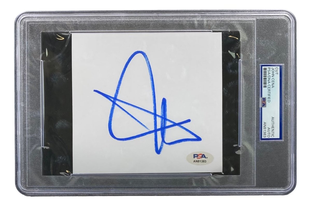 John Cena Autographed WWE Trading Card - PSA Certified Slabbed Cut Signature AN81383 - Perfect for Collectors, Fans & Memorabilia Displays