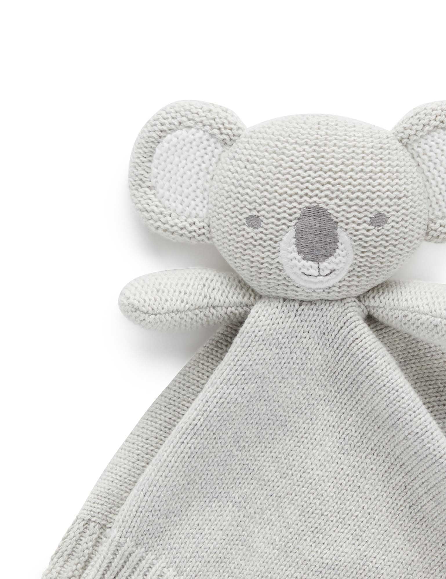 Purebaby Knitted Koala Comforter - Soft Baby Blanket for Newborns & Toddlers - Perfect for Nursery, Stroller & Travel
