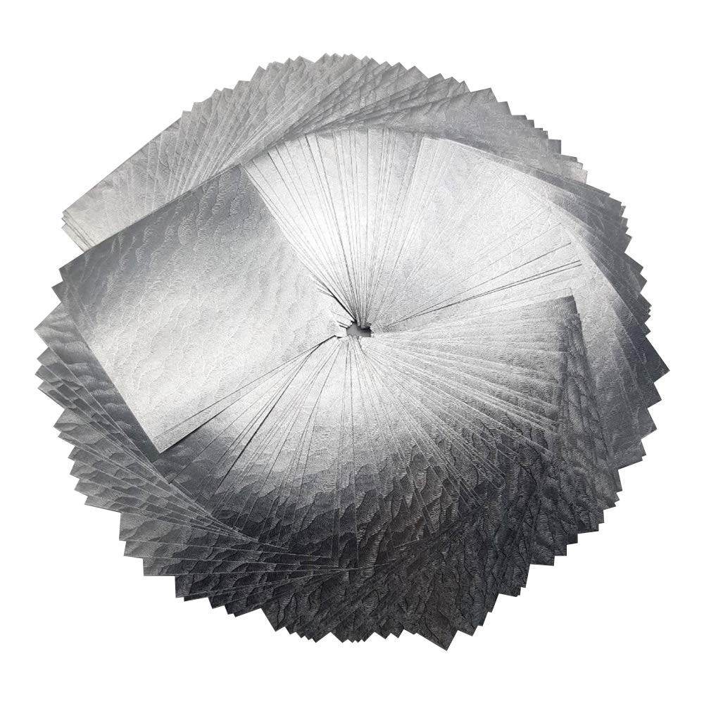 Premium 100-Pack Silver Origami Paper Sheets with Cloud Pattern - 3x3 Inch Pearl Coated Folding Squares for Origami Cranes, DIY Scrapbooking & Paper Crafts - Perfect for Gifts, Home Decor & Kids' Art Projects