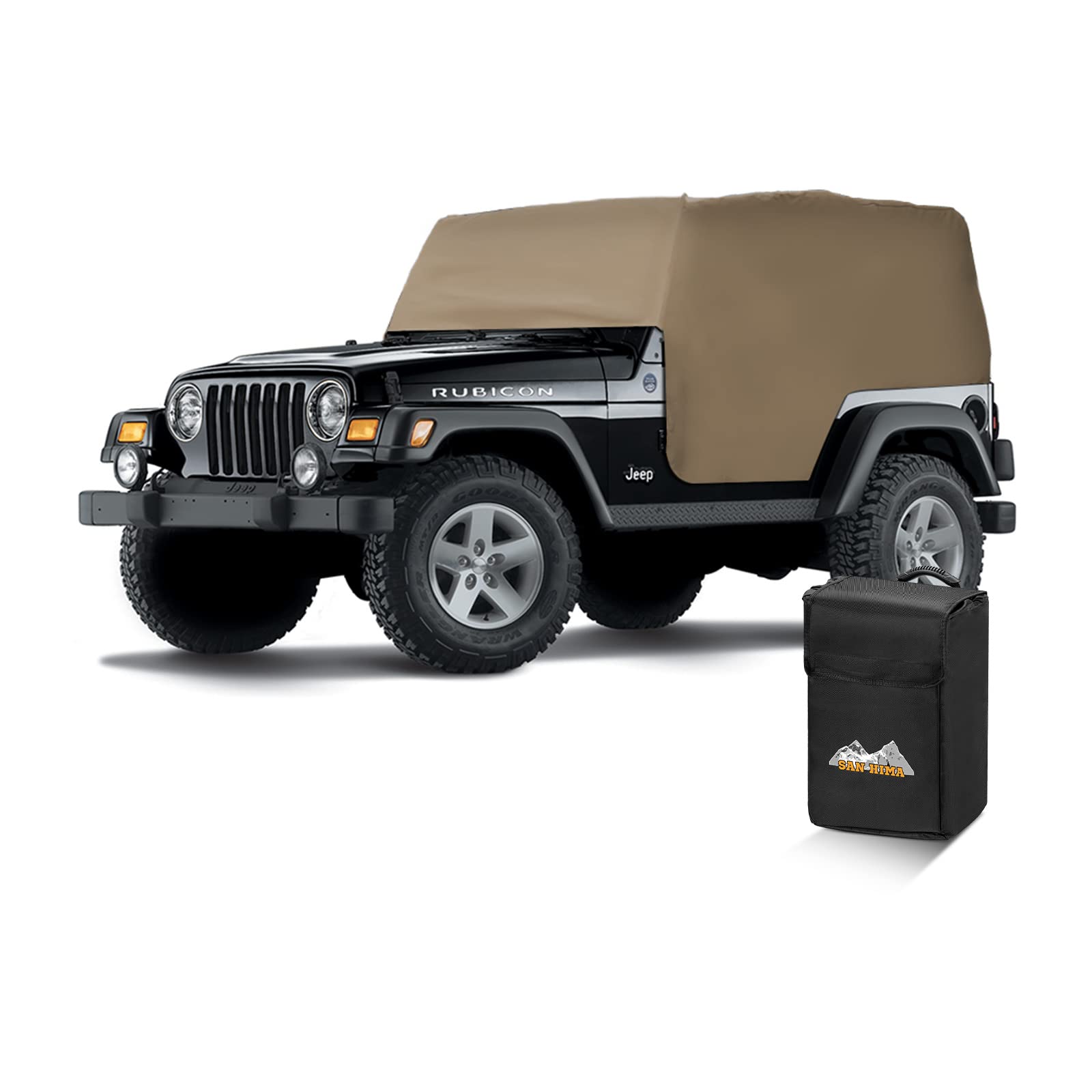 1997-2006 Jeep Wrangler TJ Waterproof PU Leather Cab Cover - Heavy Duty 10.45Lbs All-Weather Protection with UV Resistance | Perfect for Off-Road Adventures & Outdoor Parking