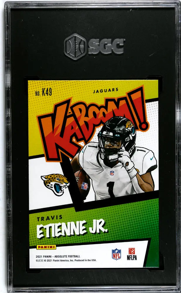 2021 Panini Absolute KABOOM! Travis Etienne JR. Rookie Card #K49 SGC 9.5 Mint - Perfect for Sports Collectors & NFL Memorabilia Enthusiasts