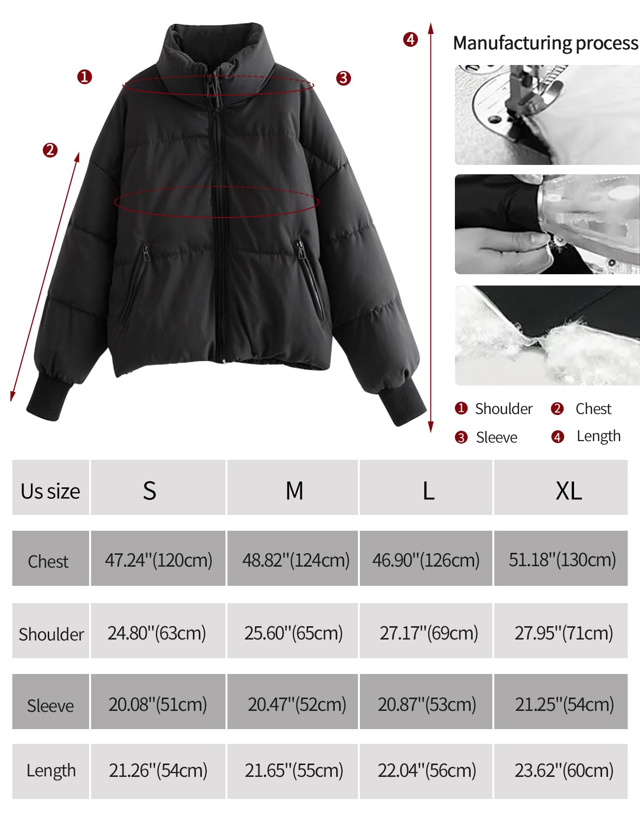 Gihuo Women's Winter Cropped Puffer Jacket - Short Warm Quilted Coat for Cold Weather | Perfect for Outdoor Activities, Travel & Daily Wear