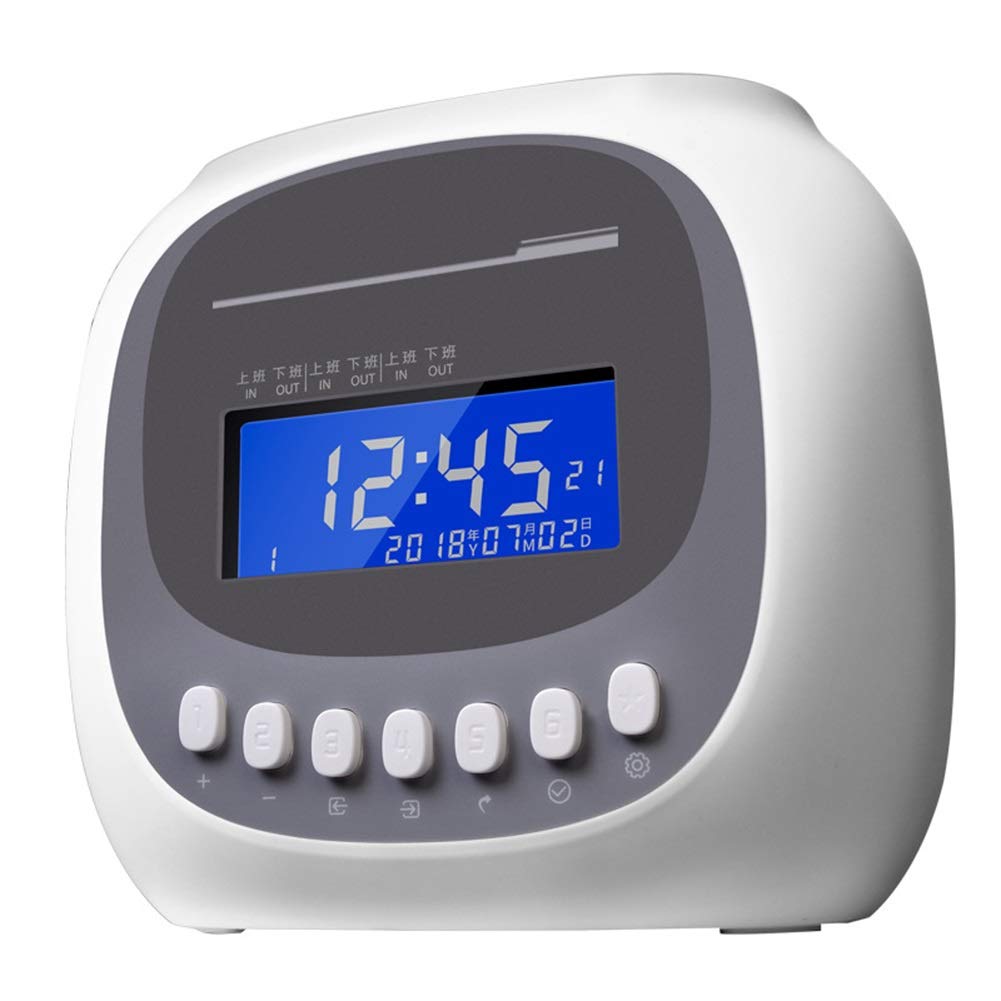 Instahibit Digital Time Clock with LCD Display - Employee Attendance Punch Card System, Payroll Recorder & Document Stamp - Includes 100 Paper Cards for Office, Warehouse, and Retail Use